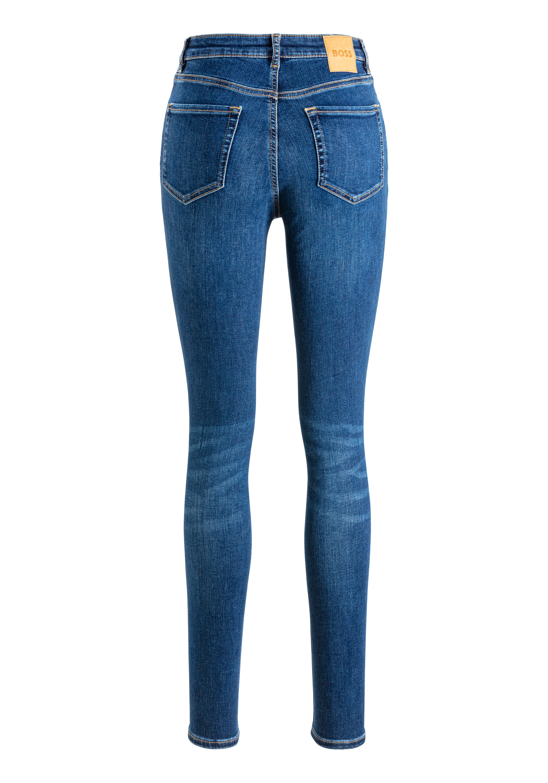 BOSS ORANGE Slim-fit-Jeans »Maye High Rise Slim Premium Damenmode«, mit BOSS Leder-Badge