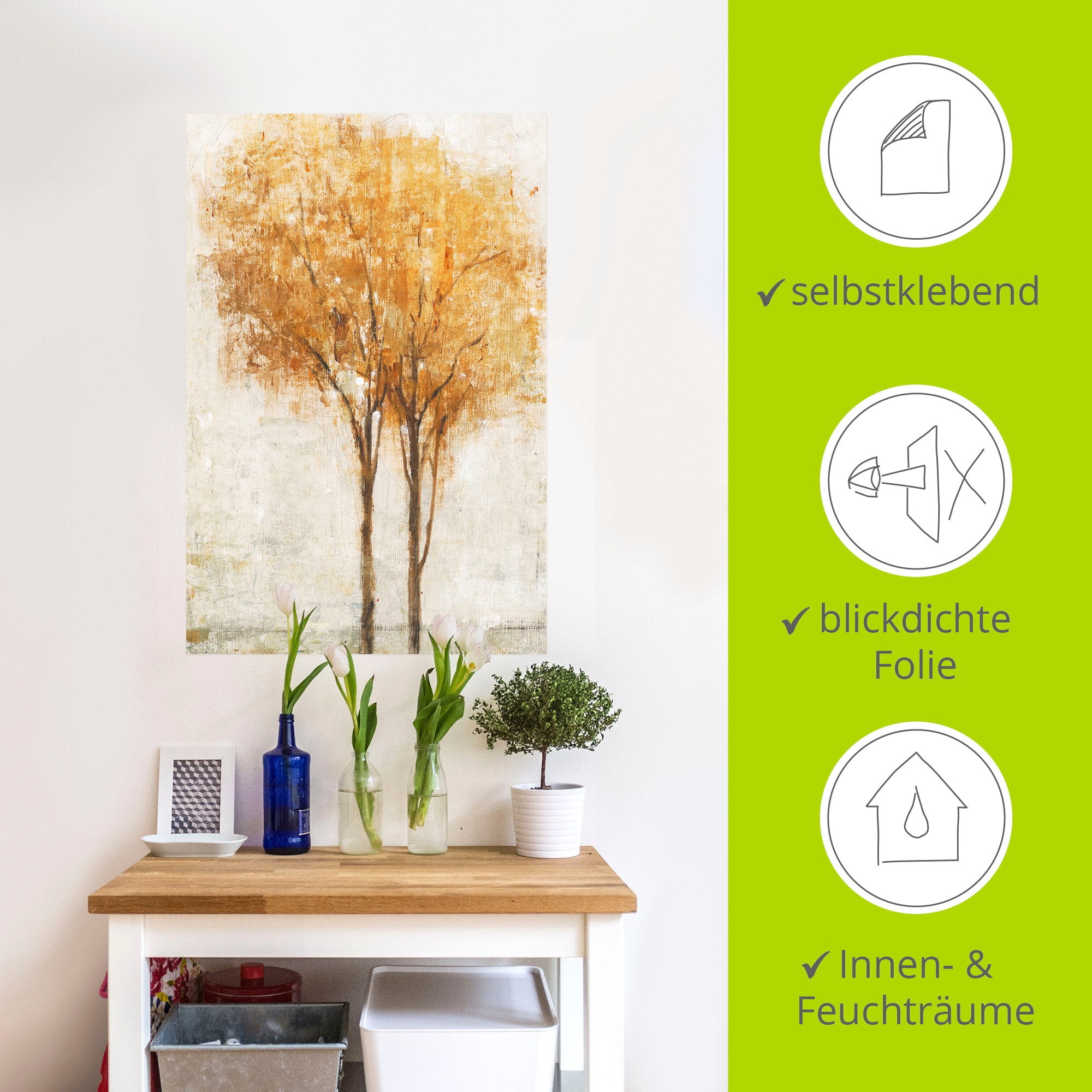 Artland Wandbild »Fallende Blätter II«, Bäume, (1 St.), als Leinwandbild, Wandaufkleber in verschied. Größen