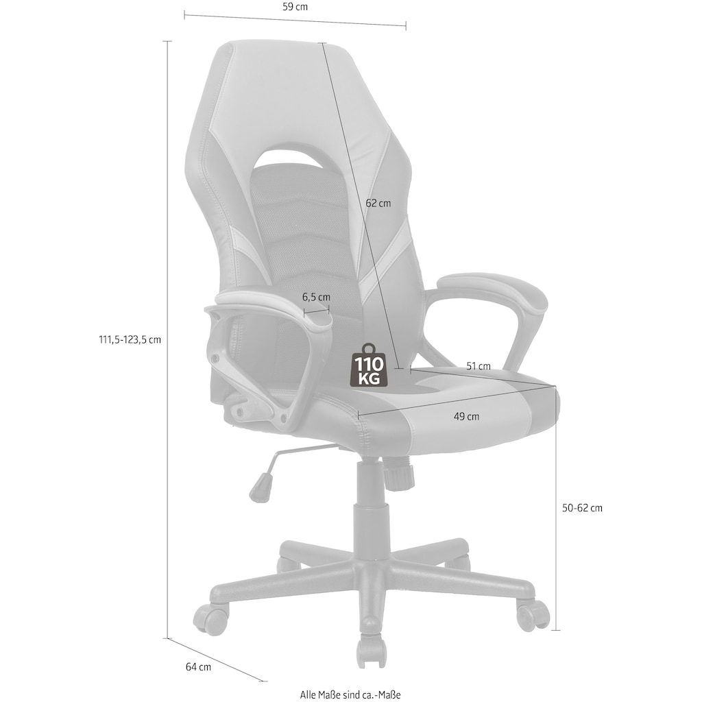 byLIVING Gaming-Stuhl »Freeze«, Kunstleder-Netzstoff, verstellbarer Gaming Chair