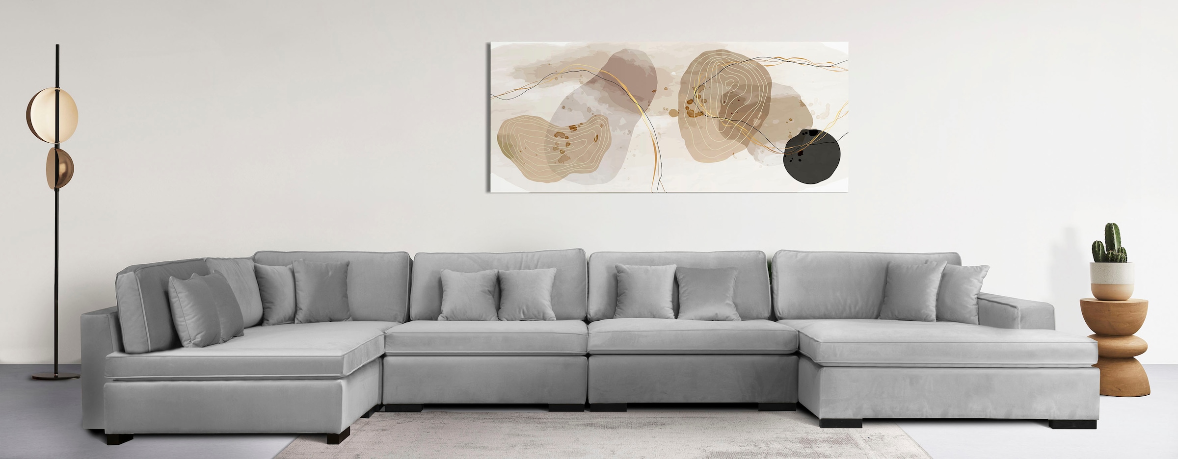 Home affaire Wohnlandschaft »Skara XXL U-Form«, Lounge-Sofa XXL mit Federke günstig online kaufen