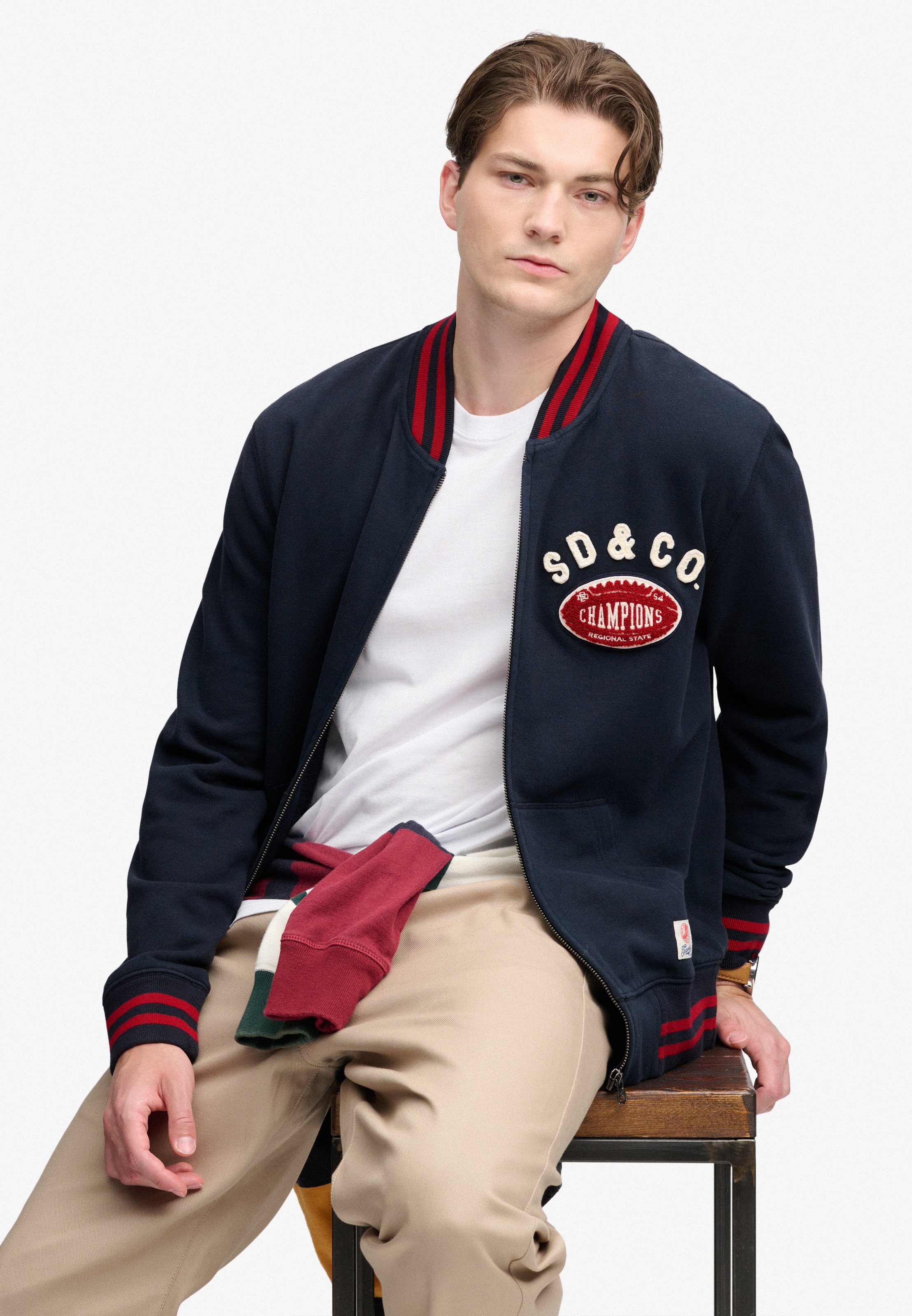 Superdry Sweatjacke »VINTAGE ATHLETIC BOMBER« Baumwollmischung, relaxed fit