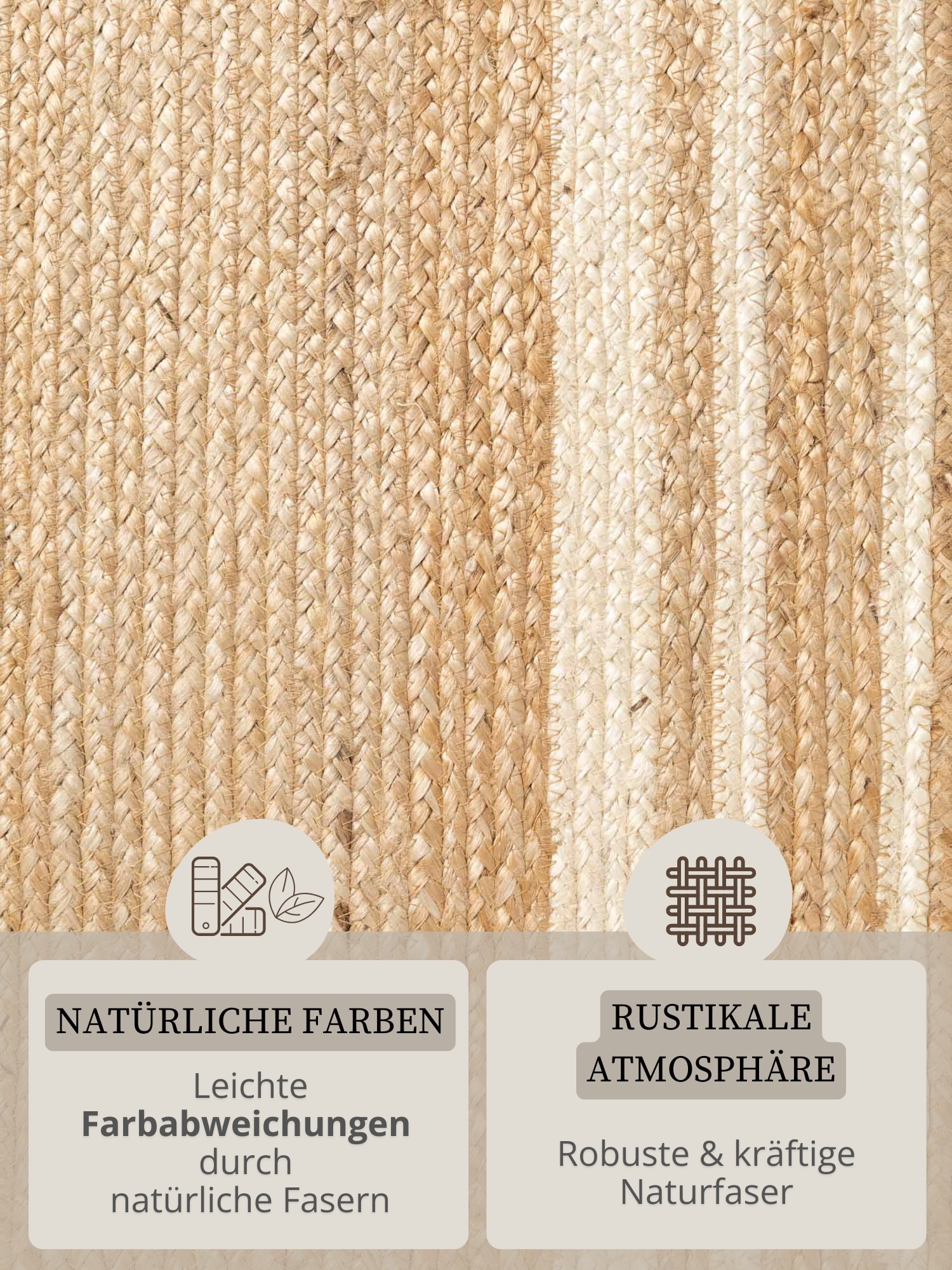 HANSE Home Teppich »Jutta Juteteppich« rechteckig 7 mm Höhe Handgewebt, Jute Naturteppich, Boho, Wohnzimmer, Schlafzimmer