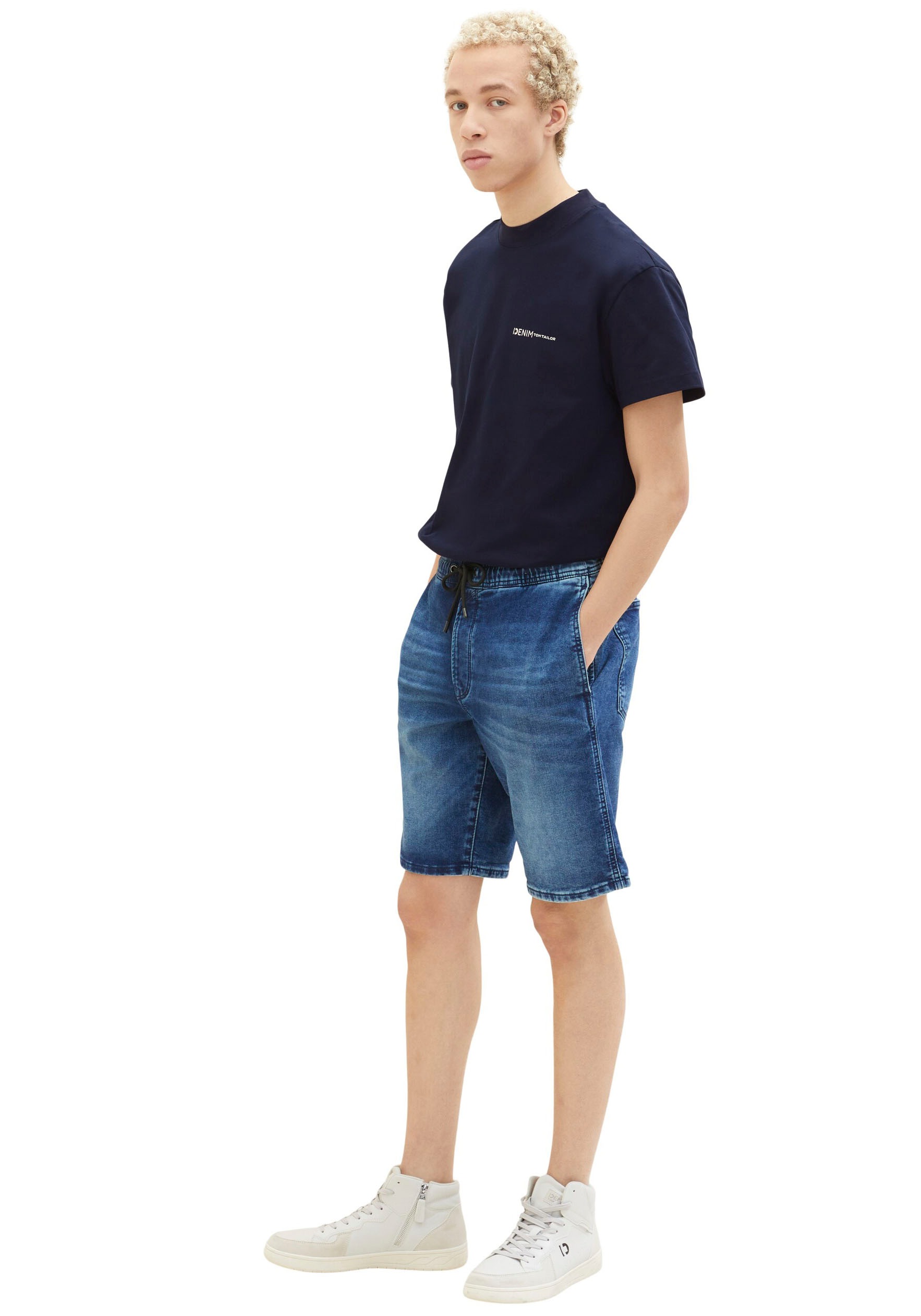6. Bild von TOM TAILOR Denim Jeansshorts, mit elastischem Tunnelzugbund