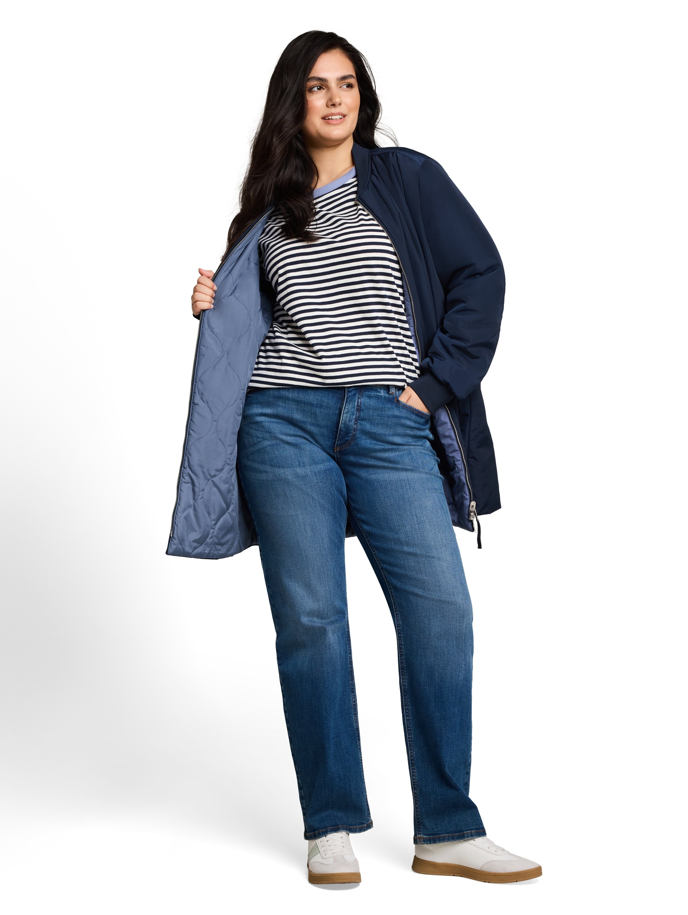 TOM TAILOR PLUS Langmantel im Blouson-Stil / Große Größen