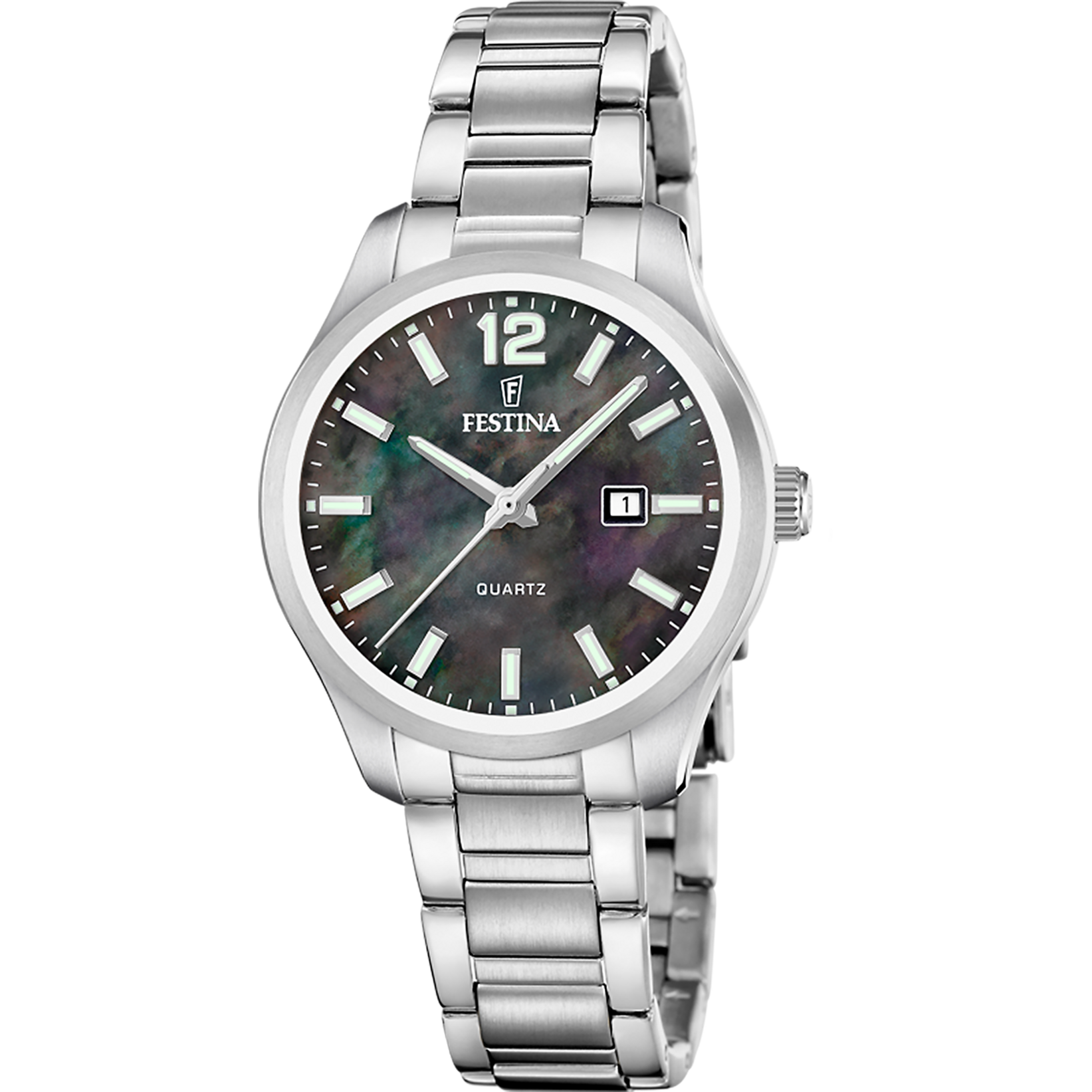 Festina Quarzuhr »Classic Steel« Armbanduhr, Damenuhr, Edelstahlarmband, analog, Tag