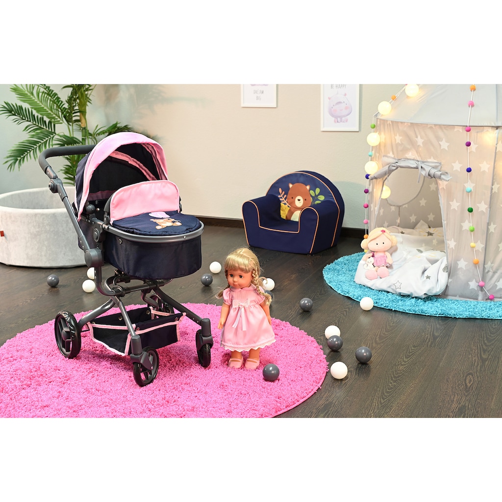 Knorrtoys® Kombi-Puppenwagen »Boonk - Navy Pink Bear«