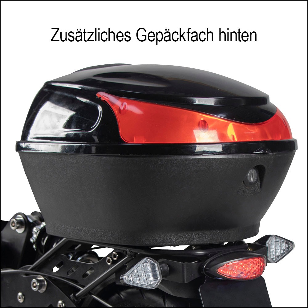 8. Bild von Forca E-Scooter »Speedster Safety«, 45 km/h, 40 km, 48V/15Ah Blei-Gel mit Gepäckfach und Blinker, klappbar