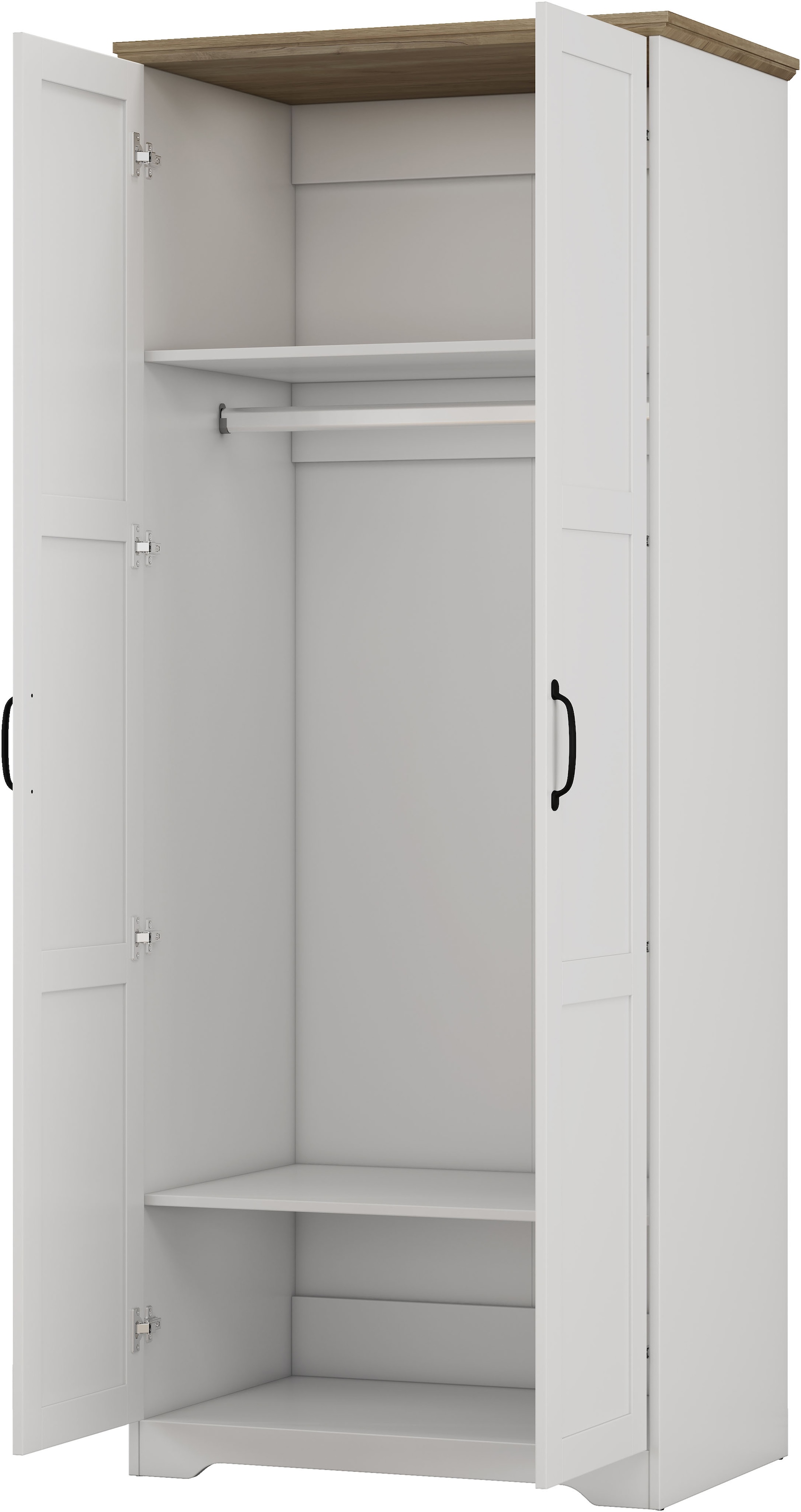 OTTO home Kleiderschrank »Emmilia Schrank Schlafzimmerschrank im Landhaus Design« Landhaus Schrank mit  2 Türen in Breite 82,7cm, Höhe 2m