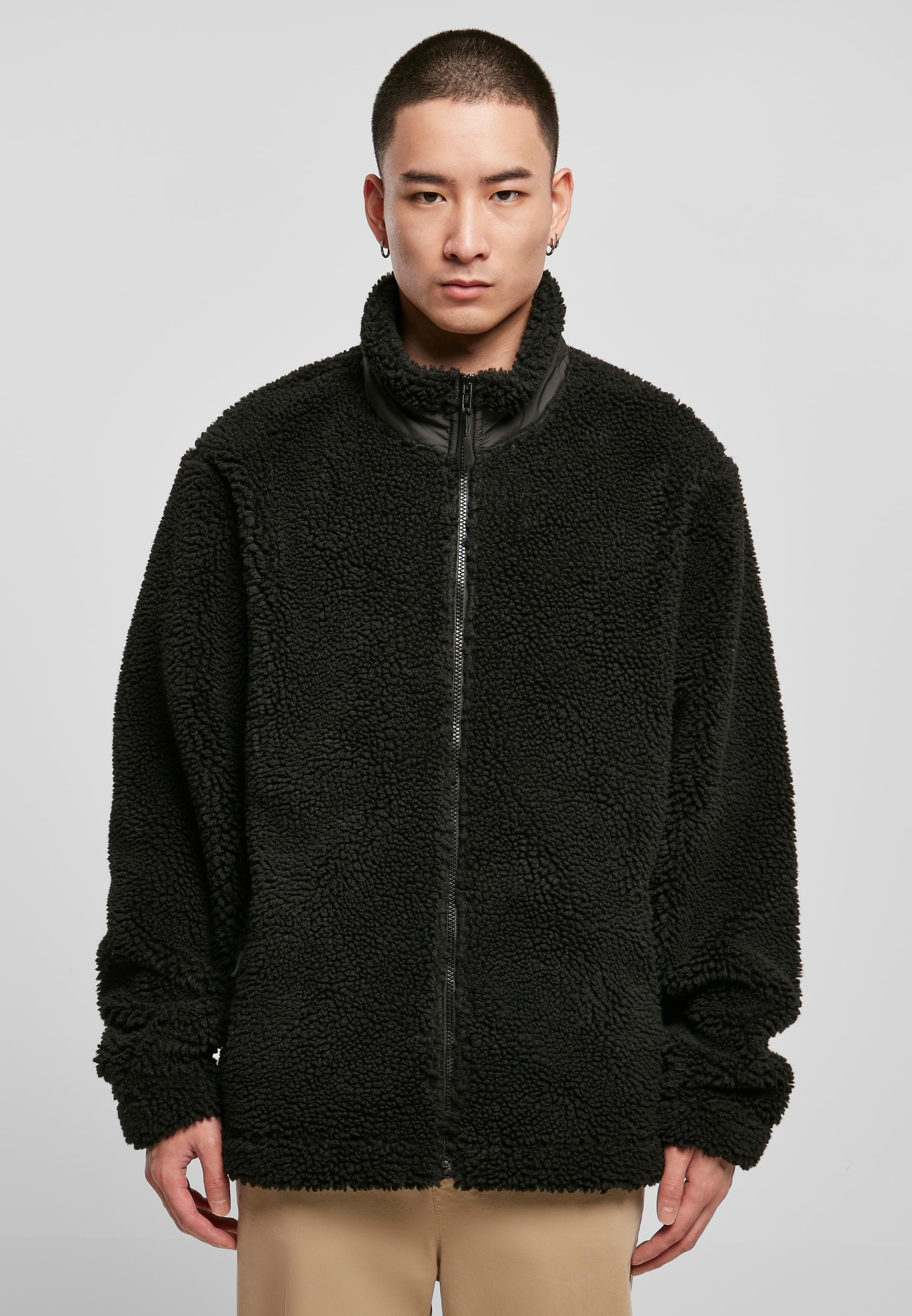 URBAN CLASSICS Winterjacke »Urban Classics Herren Basic Sherpa Jacket« 1 Stk. tlg. ohne Kapuze