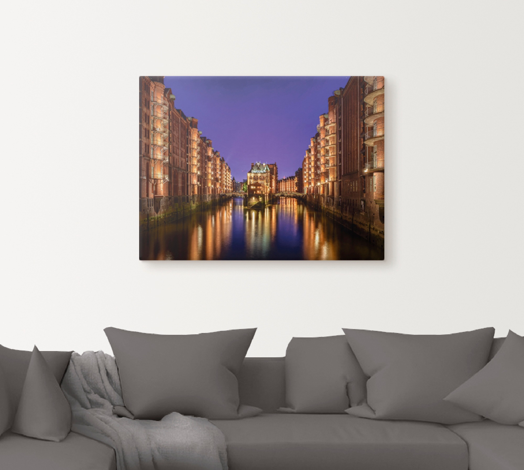 Artland Leinwandbild »Hamburg Speicherstadt bei Nacht« Gebäude 1 Stk. tlg. günstig online kaufen