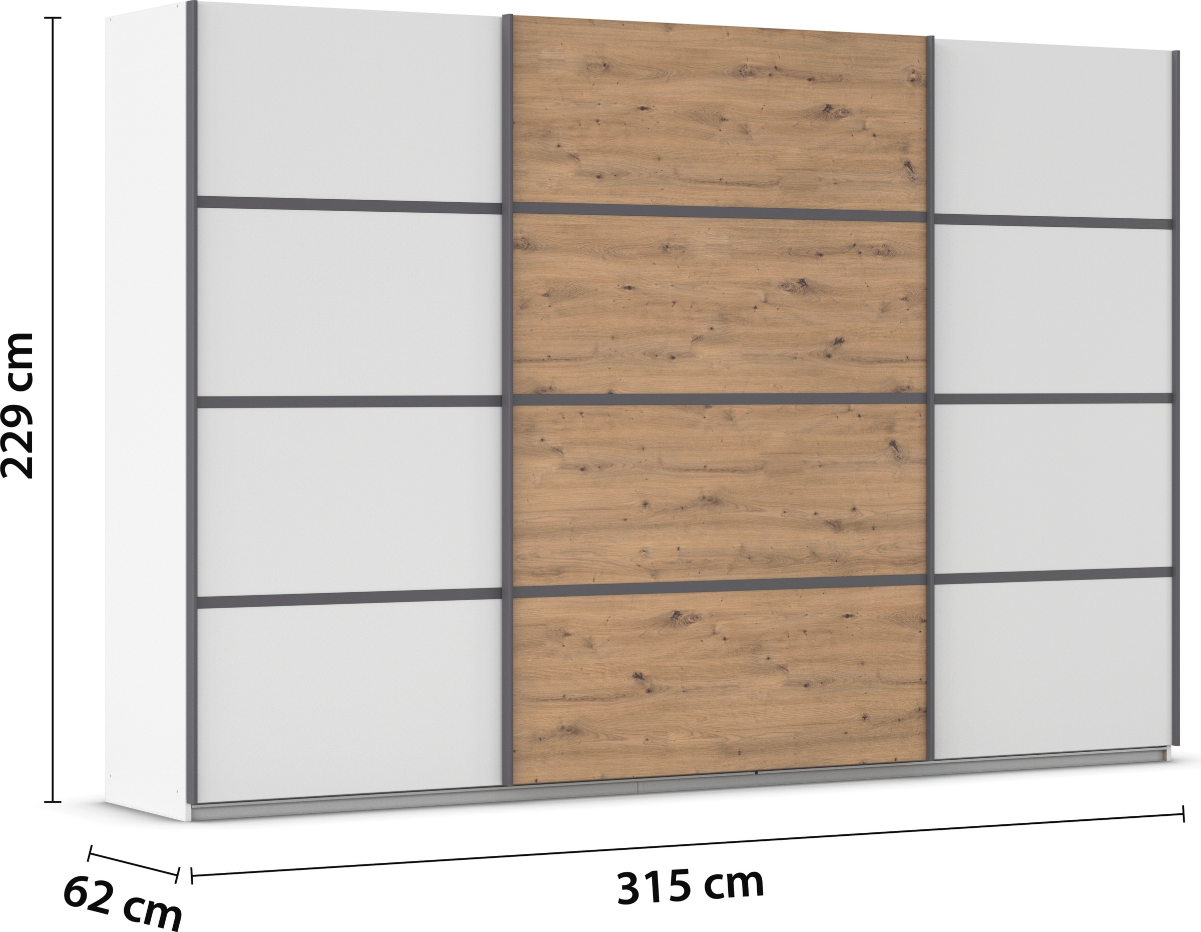 rauch Kleiderschrank »Schwebetürenschrank OTTO´s Choice Garderobe Schrank TOP ANGEBOT Avola«, (in 3 verschiedenen Ausstattungen BASIC/CLASSIC/PREMIUM), mit eleganten Zierleisten in Chrom, Schwarz oder Weiß MADE IN GERMANY