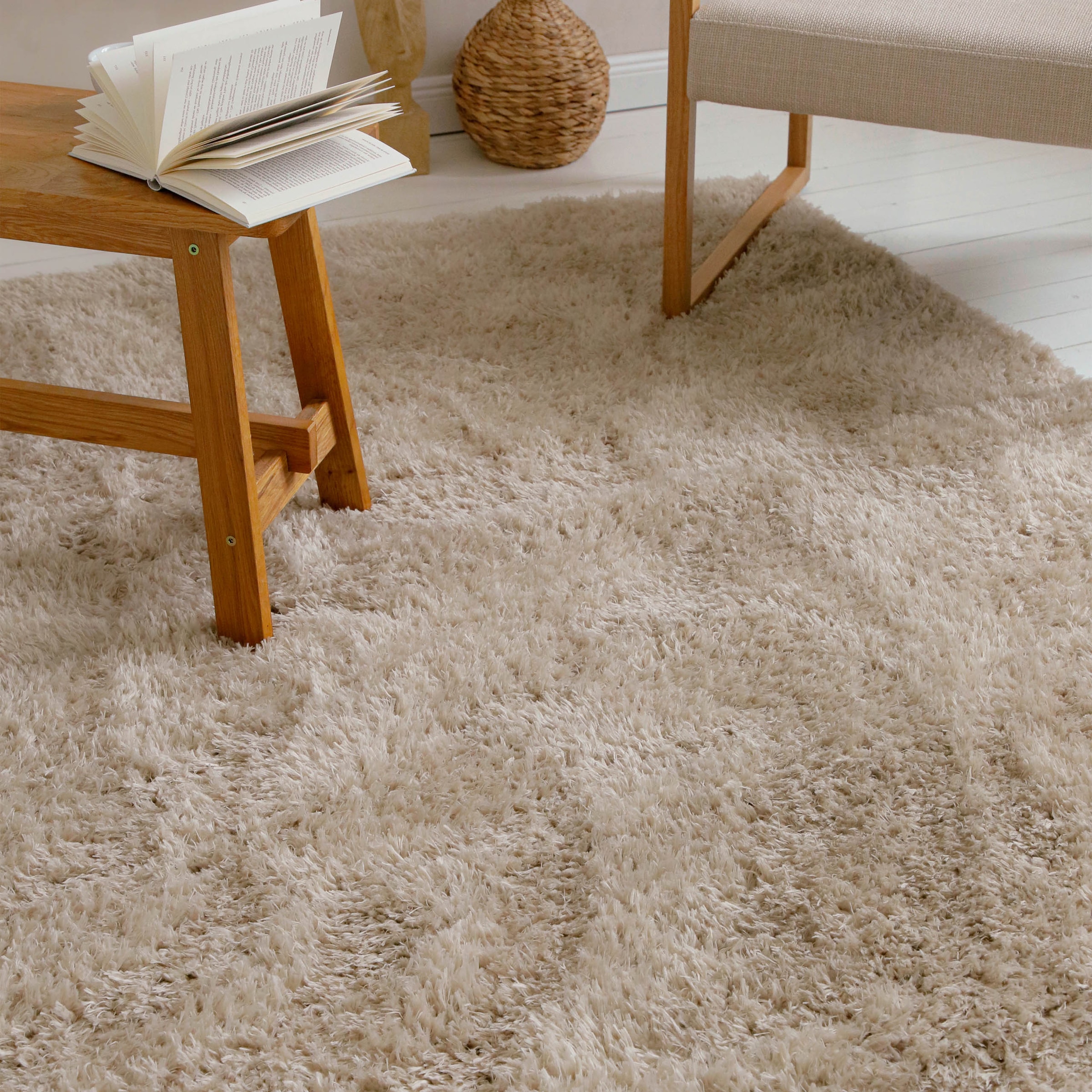 OTTO home Hochflor-Teppich »Josetta , auch als Läufer erhältlich« rechteckig 50 mm Höhe Langflor, Shaggy, dichter weicher Hochflor, uni farben, Wohnzimmer
