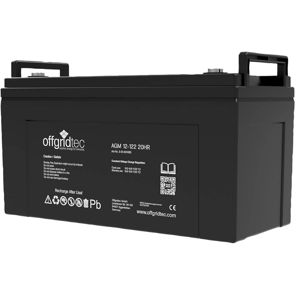 offgridtec Solarakkus »AGM Solarbatterie«, 122000 mAh, 12 V