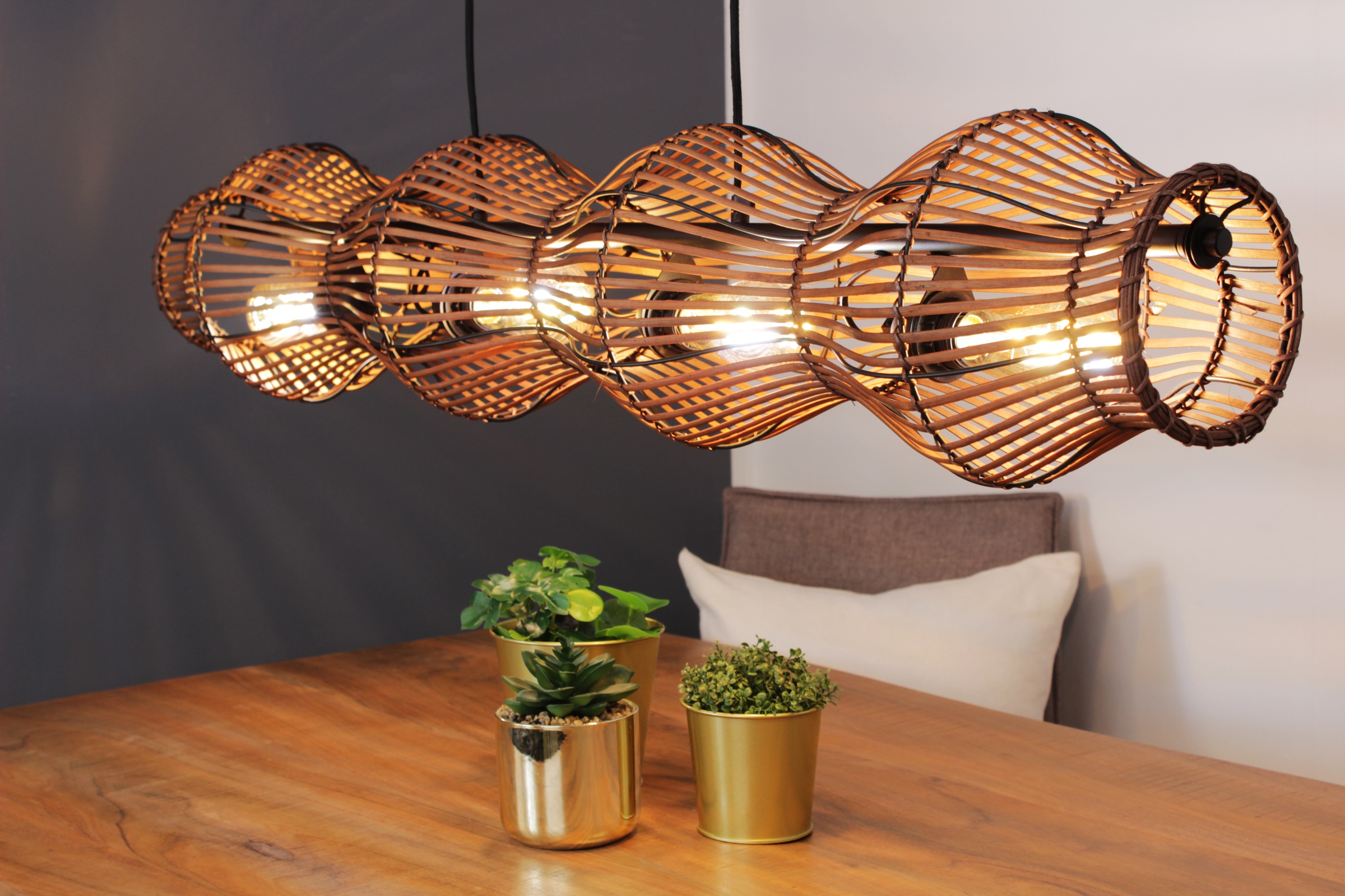 ECO-LIGHT Pendelleuchte »Bamboo«, 4 flammig, Leuchtmittel E27   ohne Leucht günstig online kaufen