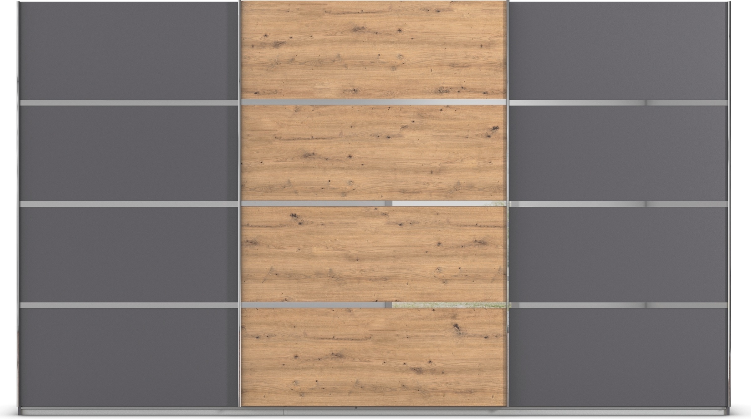rauch Kleiderschrank »Schwebetürenschrank Garderobe Schrank TOP ANGEBOT Avola«, (in 3 verschiedenen Ausstattungen BASIC/CLASSIC/PREMIUM), mit eleganten Zierleisten in Chrom, Schwarz oder Weiß MADE IN GERMANY