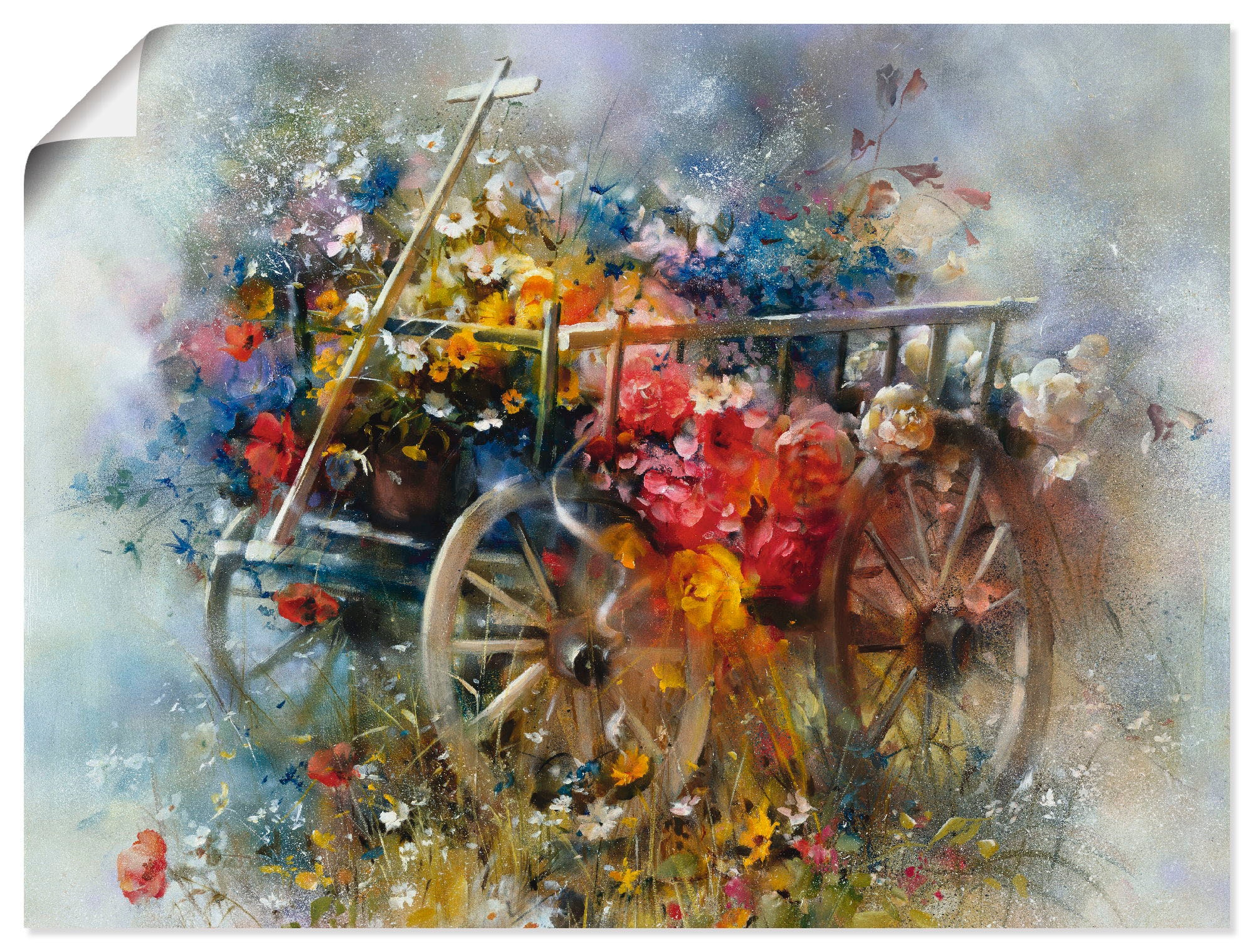Artland Wandbild »Blumen Schubkarre«, Garten, (1 St.), als Leinwandbild, Poster in verschied. Größen