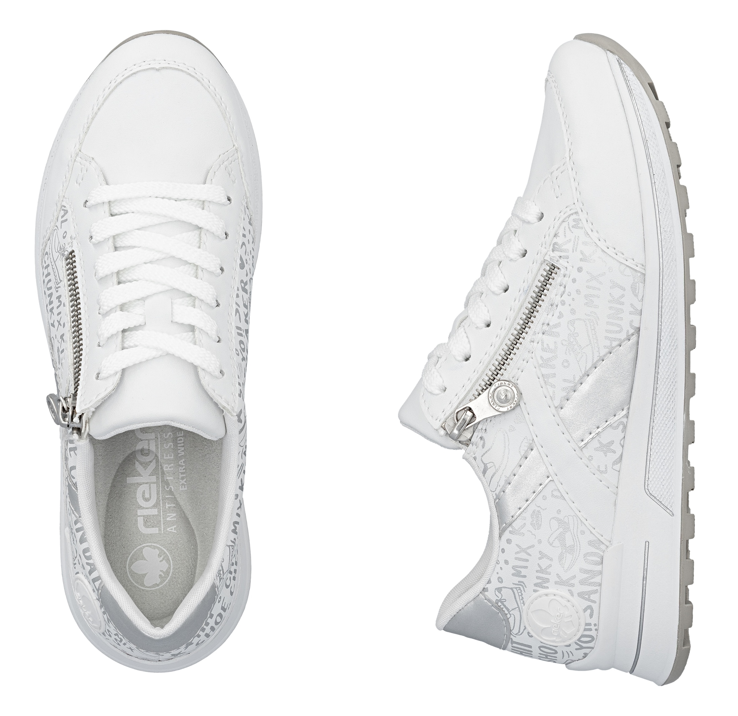 Rieker Sneaker  herausnehmbarer Soft-Einlage, Freizeitschuh, Halbschuh, Schnürschuh