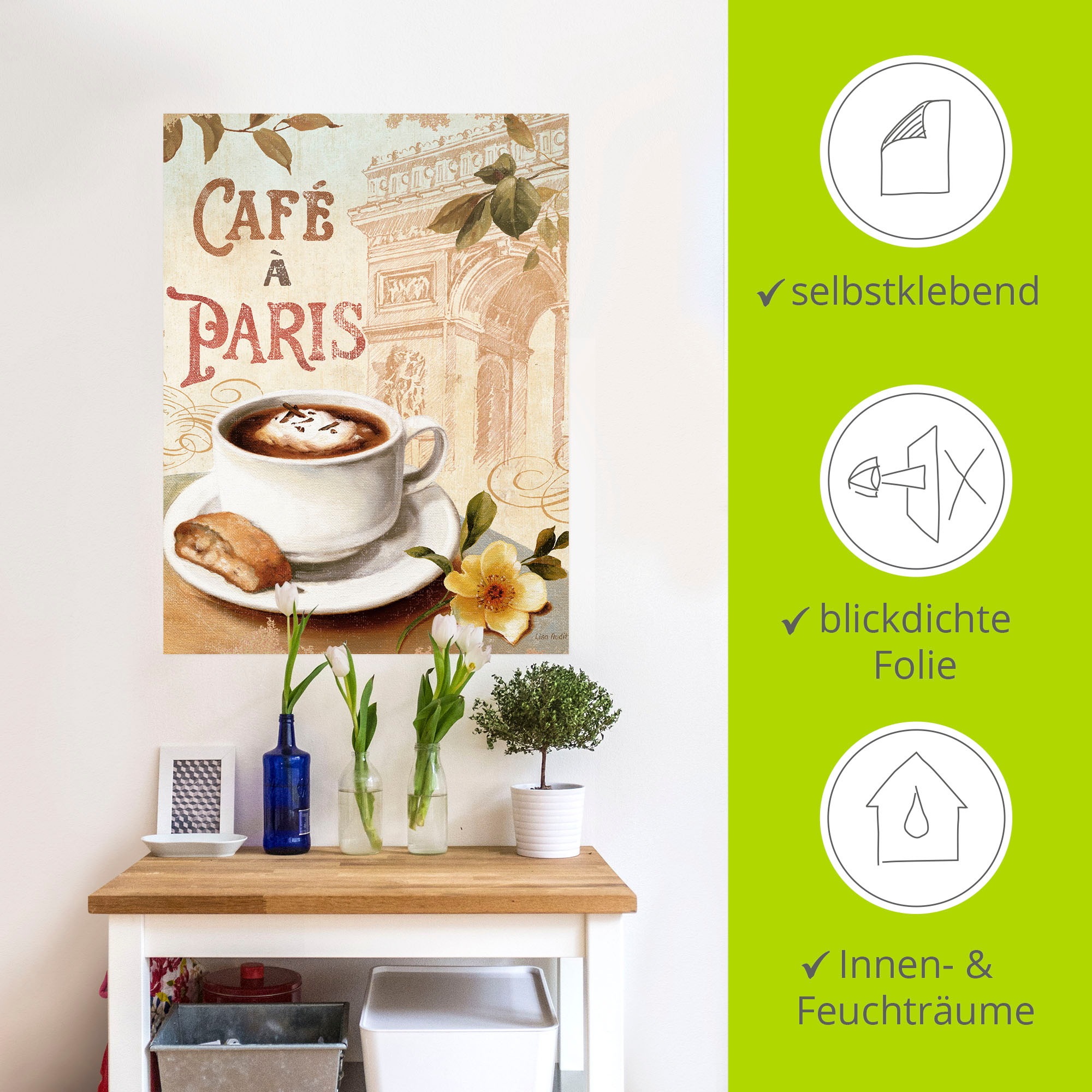 Artland Wandbild »Kaffee in Europa I«, Getränke, (1 St.), als Poster, Wandaufkleber in verschied. Größen