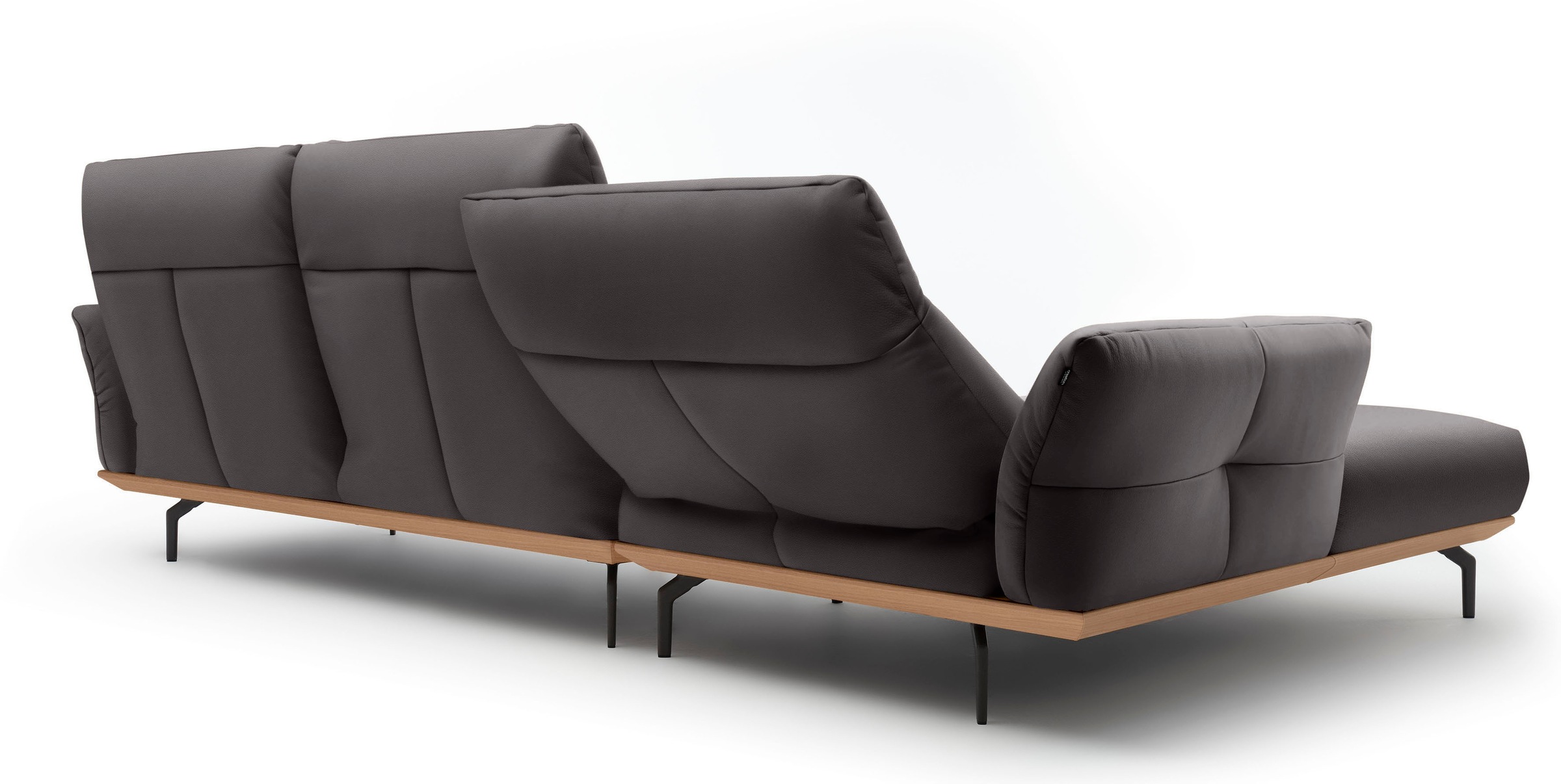 Creation BY ROLF BENZ Ecksofa »CR.460«, Sockel in Eiche, Winkelfüße in Umbragrau, Breite 318 cm