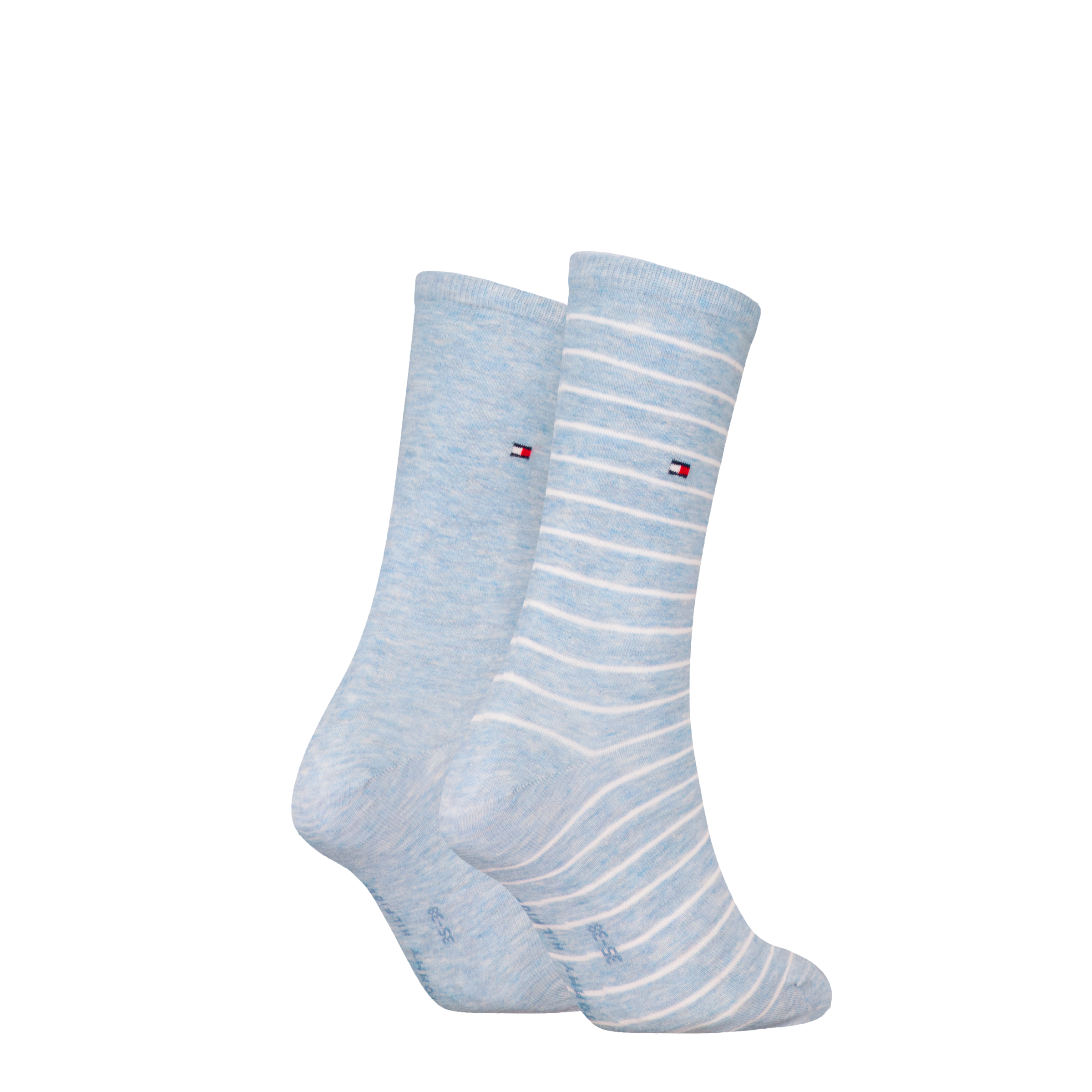 Tommy Hilfiger Socken »TH WOMEN SOCK 2P SMALL STRIPE«, (2 Paar), mit schmalem Rippenbündchen, meliert, gestreift