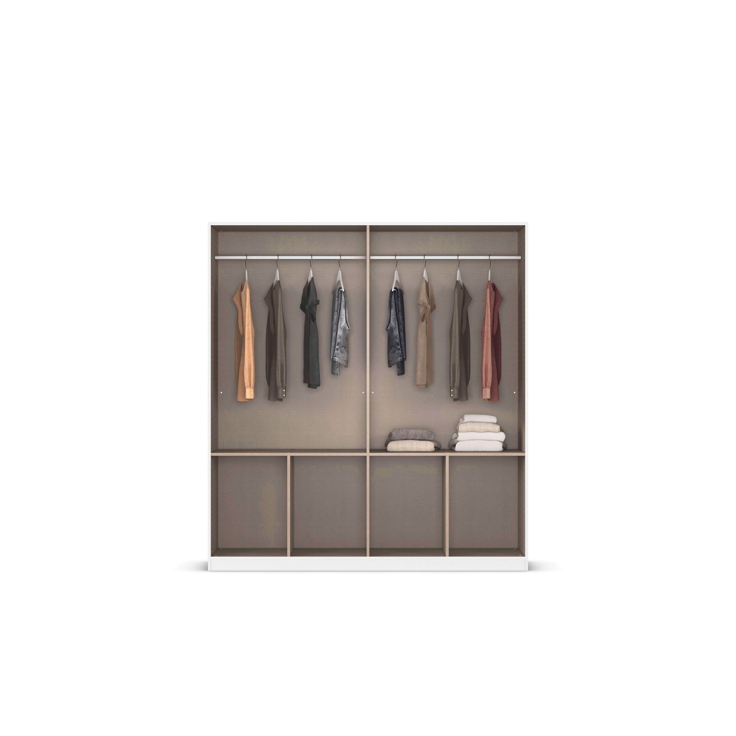 rauch Kleiderschrank »Kleiderschrank Schrank Garderobe Wäscheschrank DUNDEE«, (mit 3 Griff-Varianten), Schubladen in zwei Höhen, optional mit Spiegel MADE IN GERMANY
