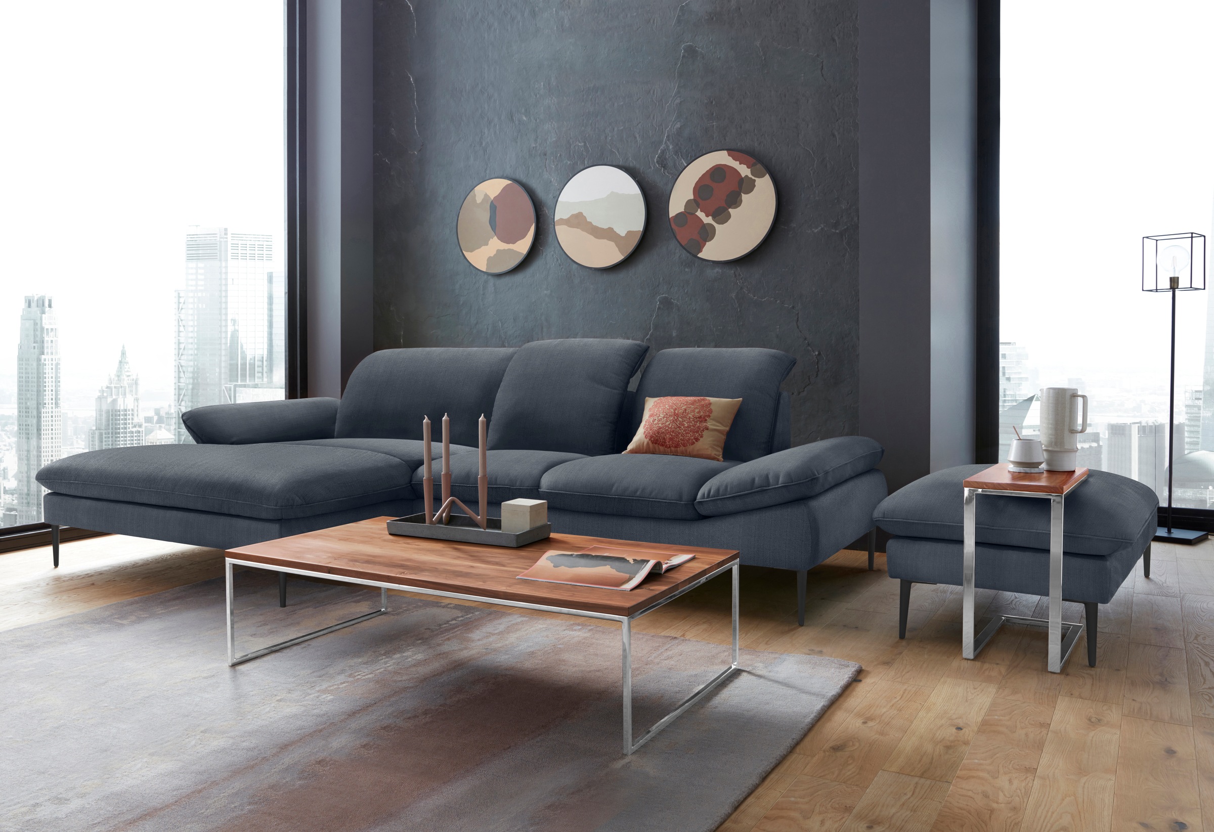 W.SCHILLIG Hocker »enjoy&MORE«, Füße schwarz pulverbeschichtet, Breite 106 cm