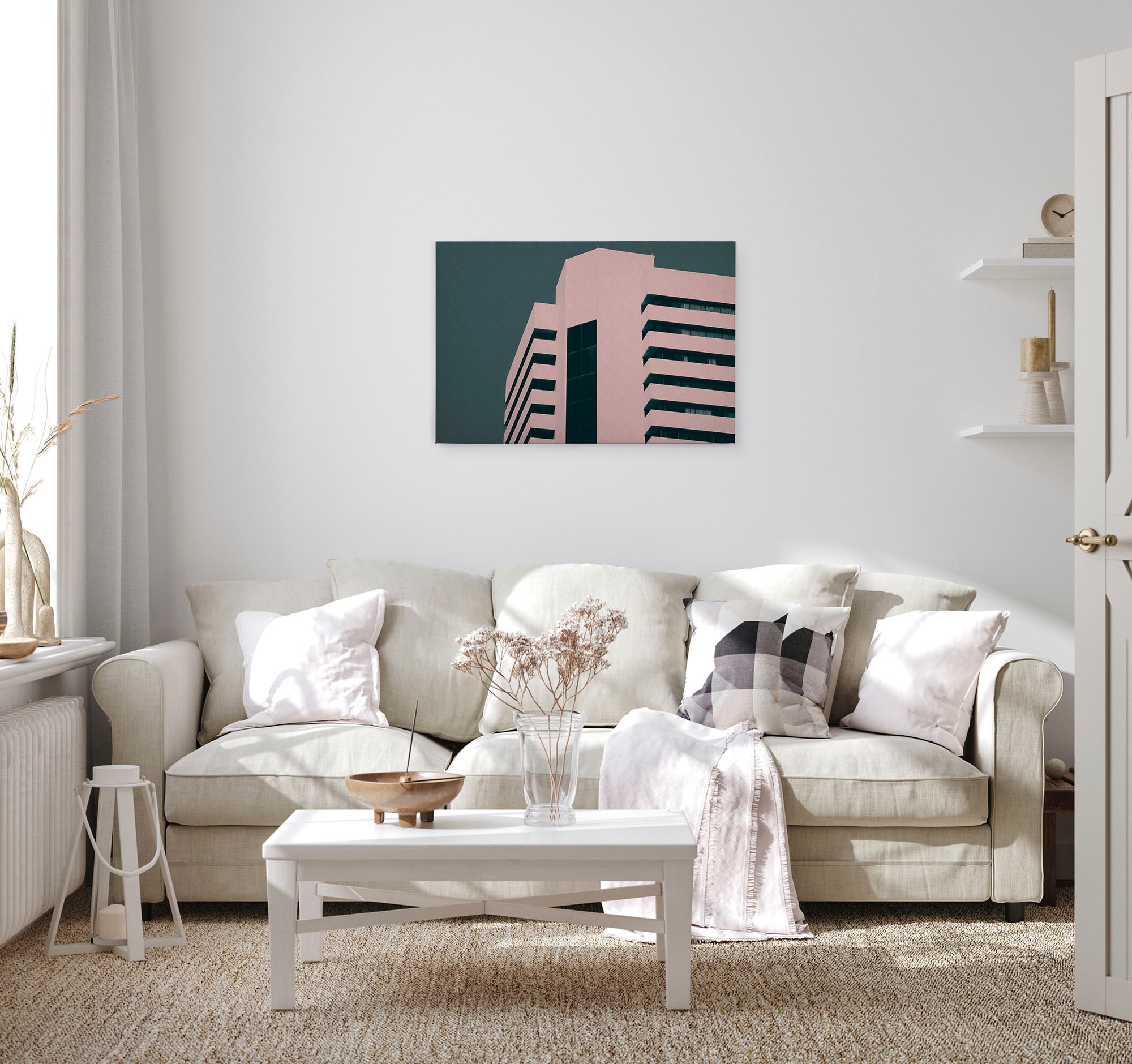 A.S. Création Leinwandbild »skyscraper«, Kunst-Modern-Kinder, (1 St.), Gebäude Keilrahmen Bild Grafisch Leinwand-Bild Wohnzimmer modern Wand
