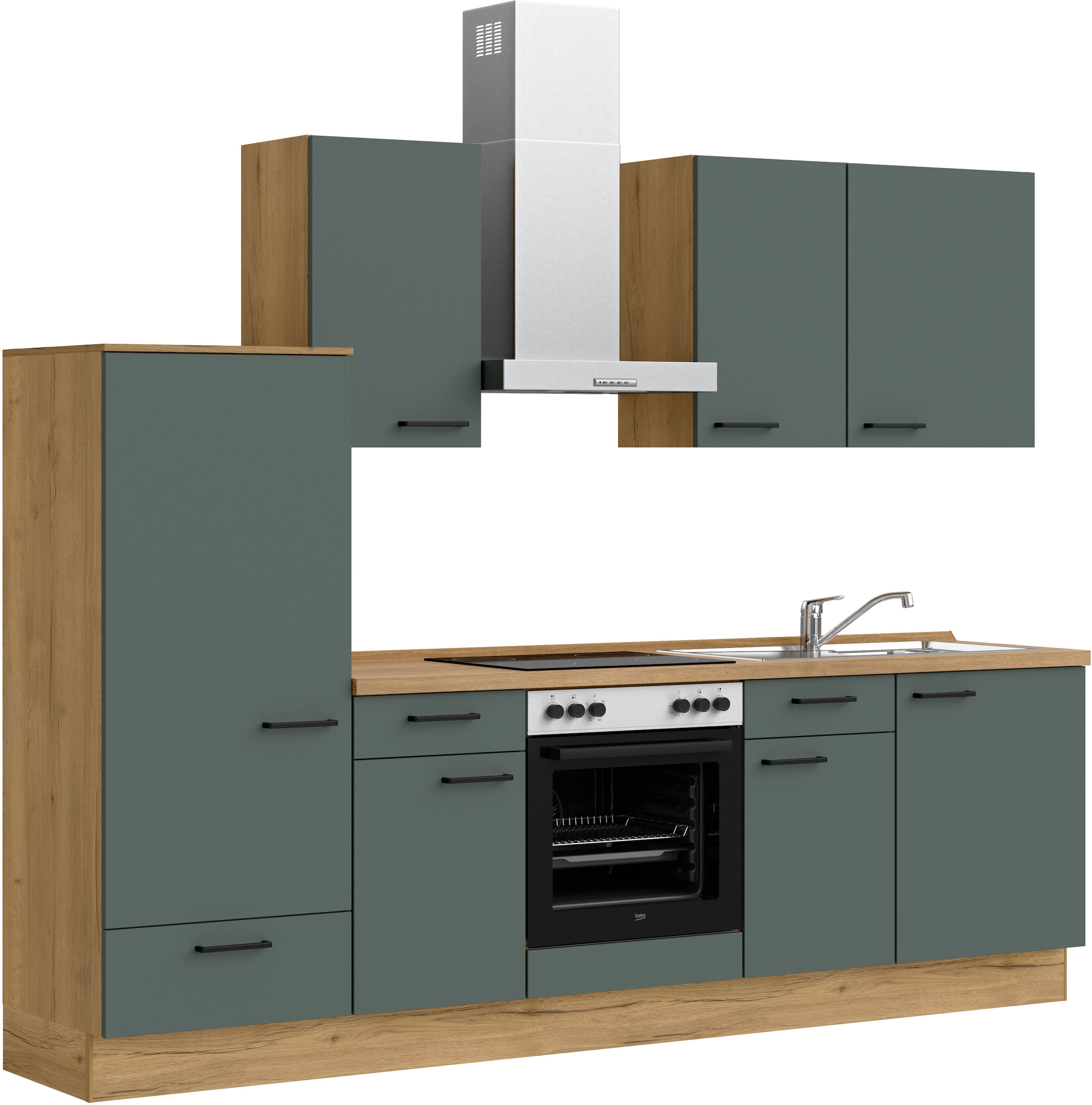 nobilia® Küchenzeile »"Easytouch I", NEU: individuell anpassbar mit gratis Profi-Beratung« vormontiert, Breite 270 cm, Ausrichtung wählbar, wahlw. mit E-Geräten