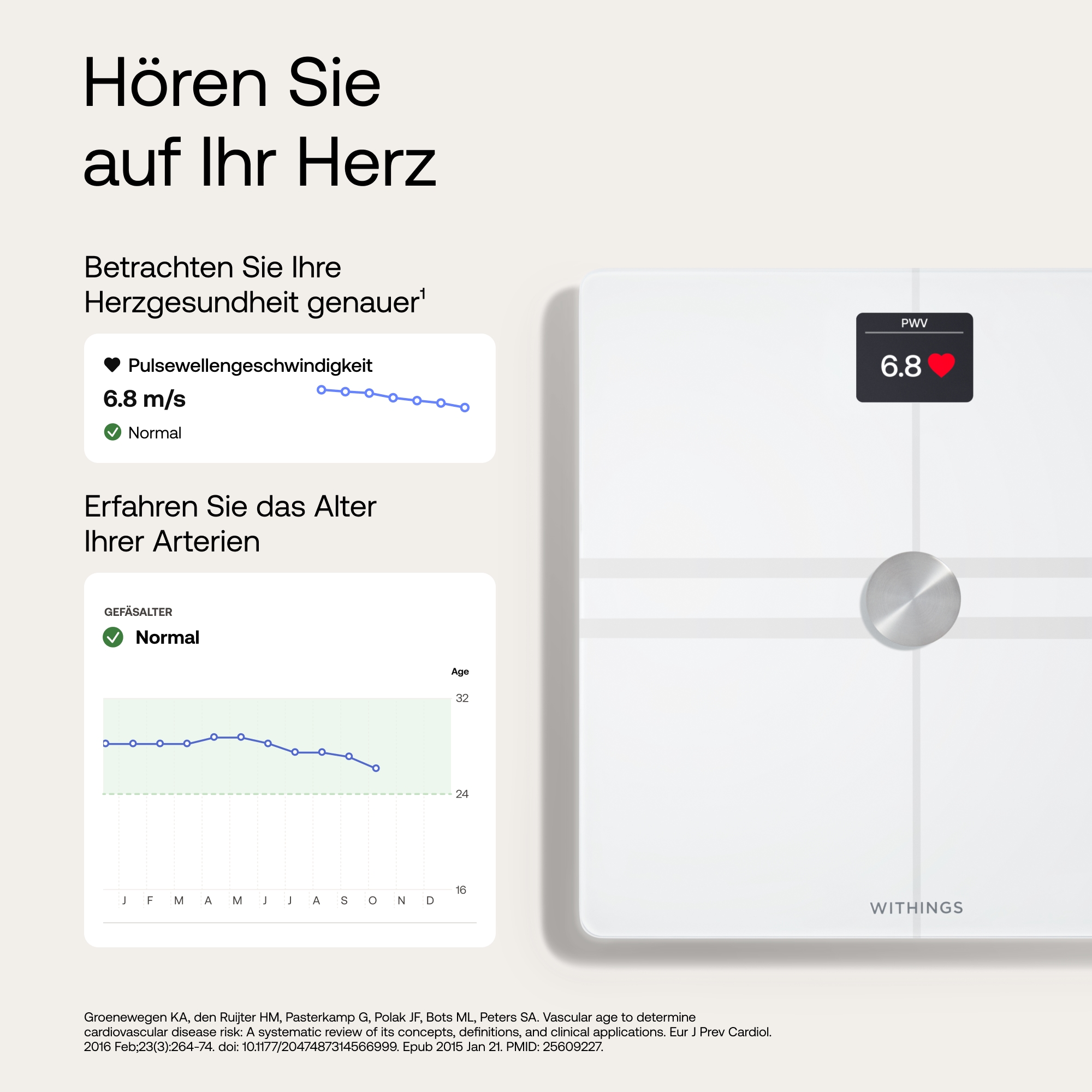 Withings Personenwaage »Body Comp, WLAN- oder Bluetooth-Konnektivität«, spezielle Modi für Schwangerschaft, Babys und Athleten