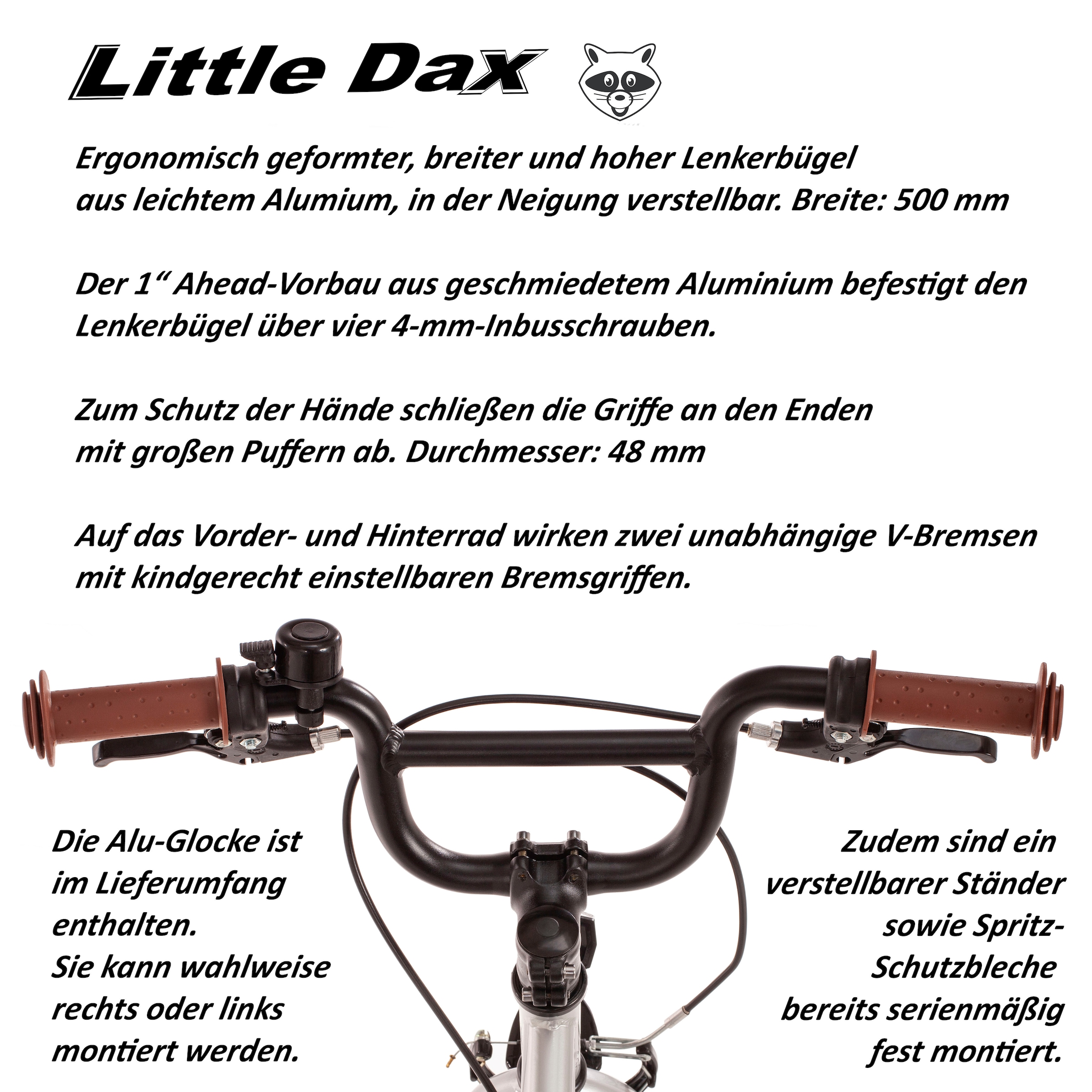 Bachtenkirch Kinderfahrrad »16" Little-Dax "AERON", blau« 1 Gang ohne Schaltung