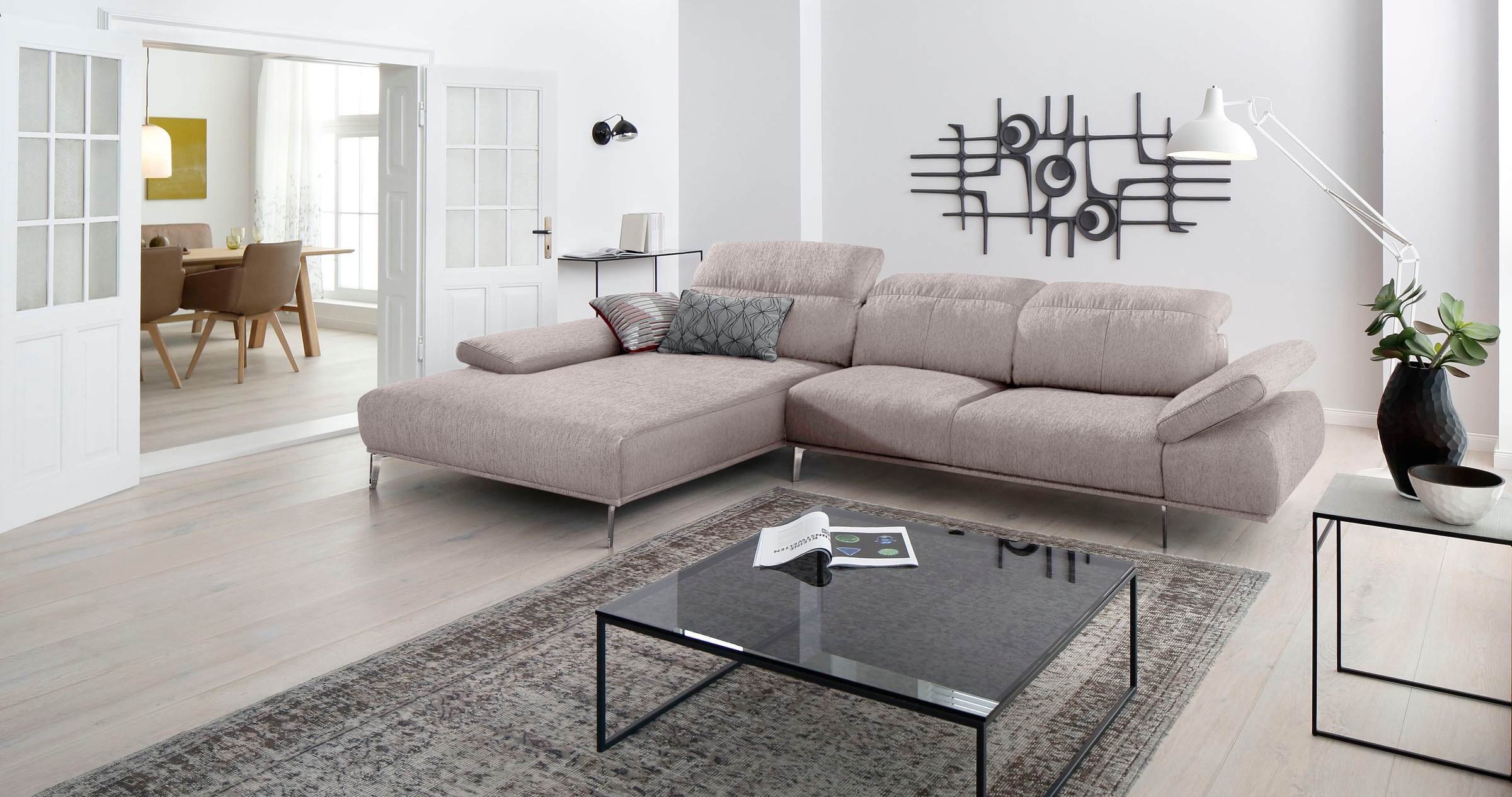 W.SCHILLIG Ecksofa "levi, Designsofa, elegant und zeitlos, bequem, L-Form", günstig online kaufen