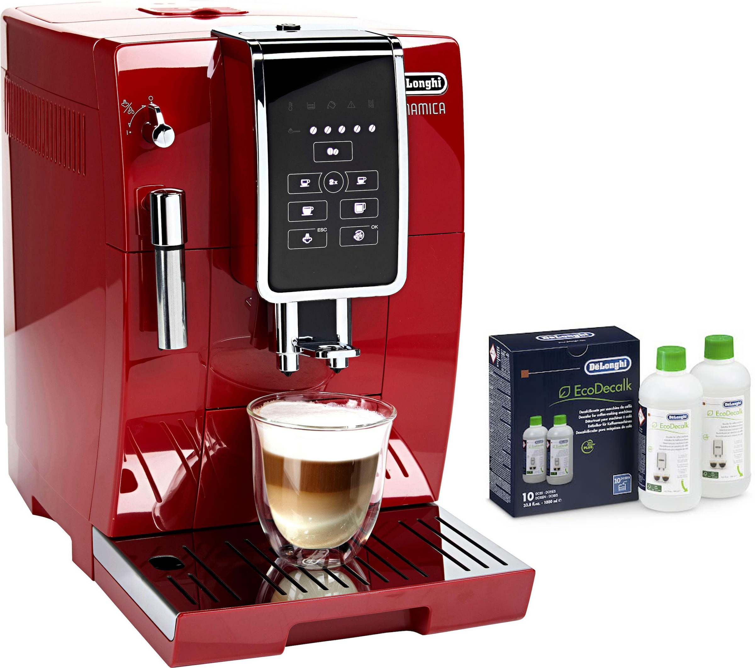De\'Longhi Kaffeevollautomat Dinamica ECAM 358.15.R, 1,8l Tank,  Kegelmahlwerk auf Rechnung bestellen