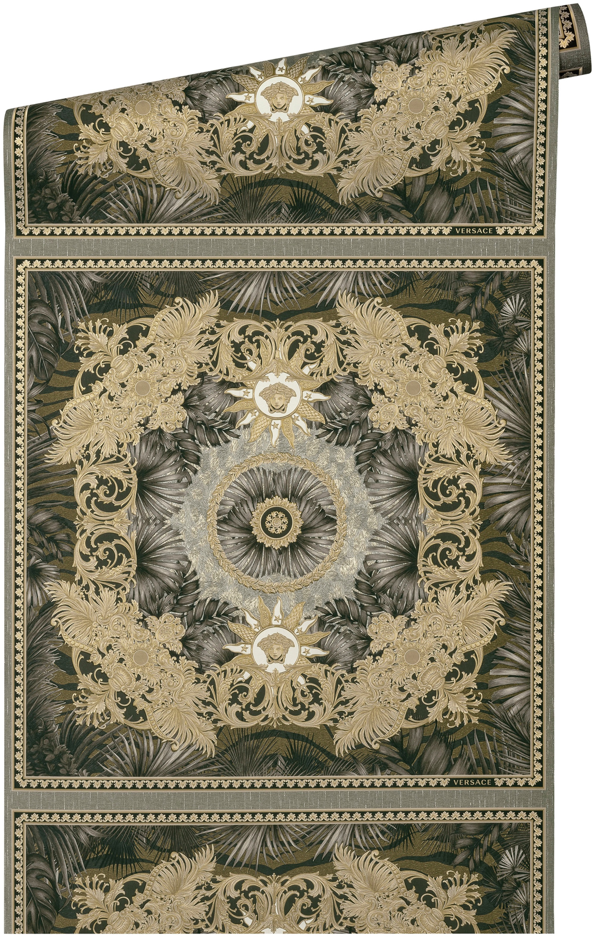 Versace Vliestapete »Wallpaper Versace 5 Design«, leicht glänzend-gemustert-abstrakt, Dschungel auffallende Fliesen-Tapete Tapeten Wohnzimmer Schlafzimmer