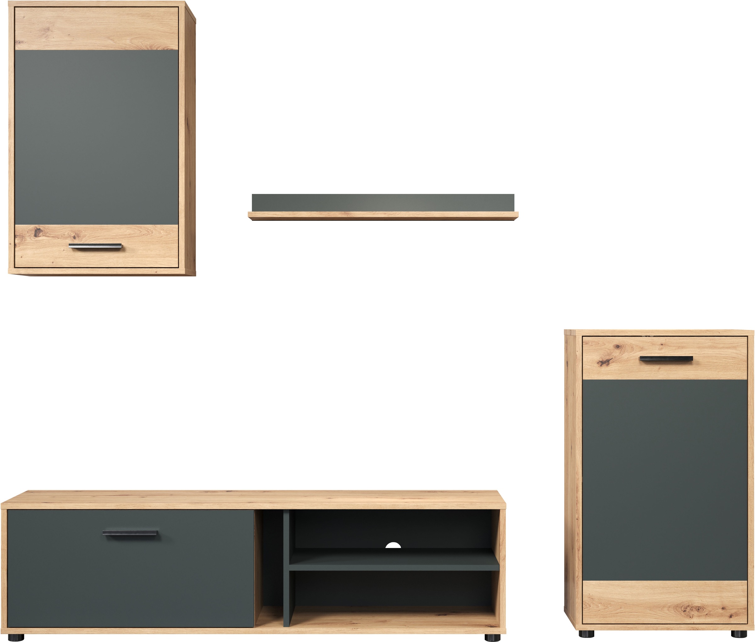 INOSIGN Wohnwand »Valetta«, (Komplett-Set, 4 St.), inkl. Lowboard, Hängesch günstig online kaufen