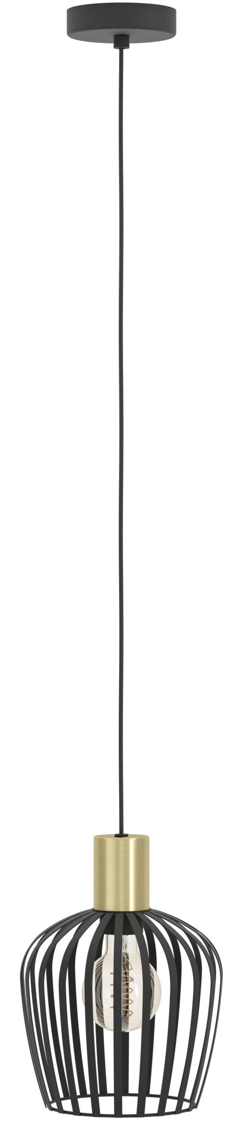 EGLO Hängeleuchte »EMPOLI Pendellampe - Stahl - E27 - 1X40W - IP20« E27 1 Stk. Hängelampe, Deckenlampe, Wohnzimmer, Esszimmer, H110 x Ø20 cm