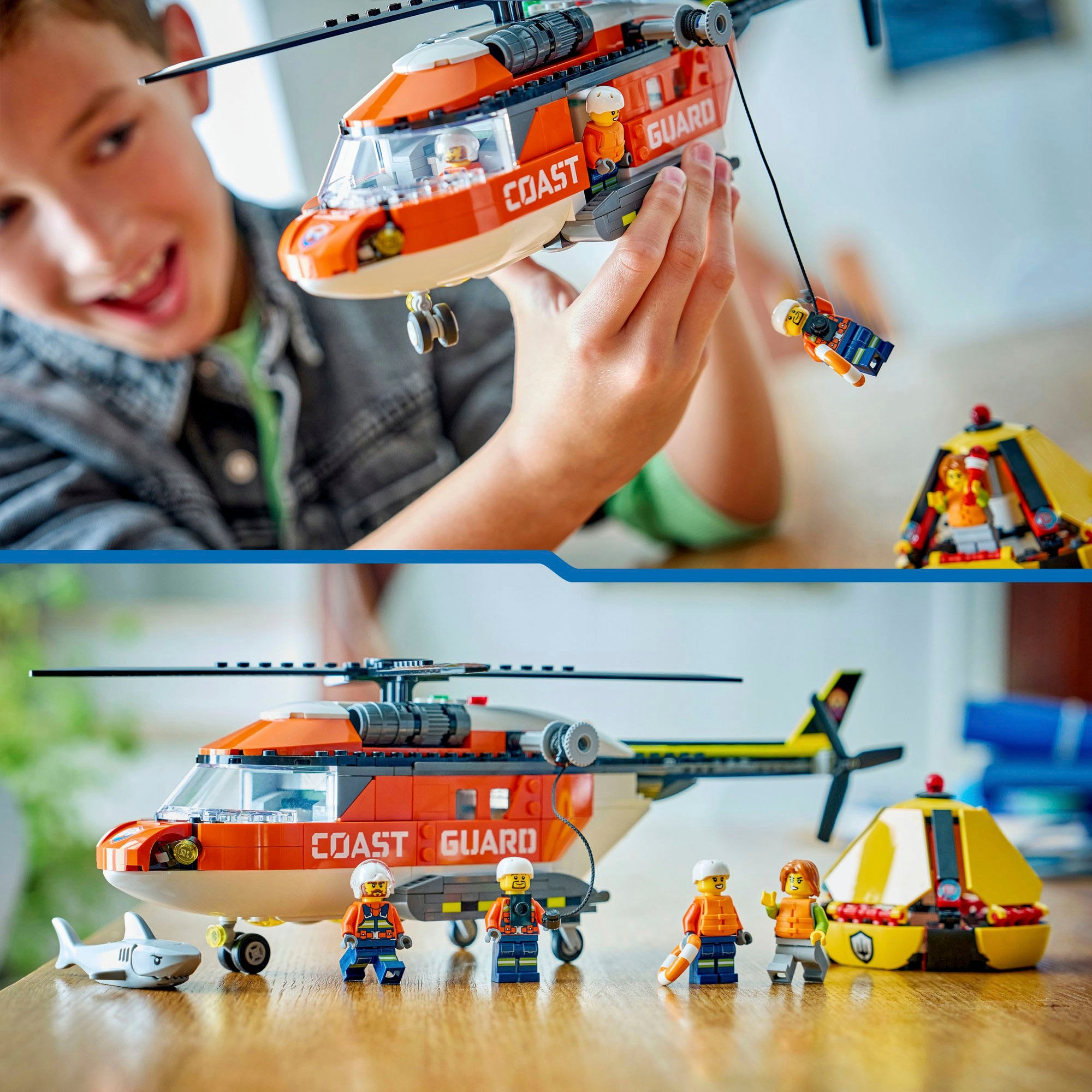 LEGO® Konstruktionsspielsteine »Hubschrauber der Küstenwache (60503), LEGO City« Made in Europe