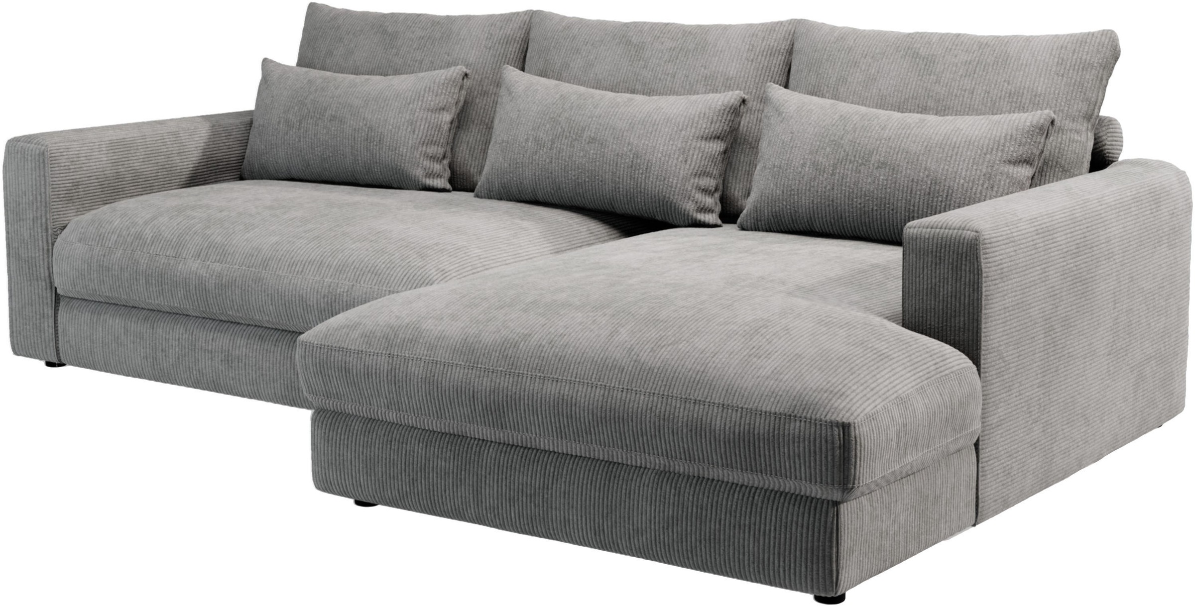 Home affaire Ecksofa »Darwin, viele Kissen, extra tiefe Sitzfläche, 271/89/171 (B(H/T)«, gemütlich und weich, L-Form, mit extra softem Sitzkomfort, Cord