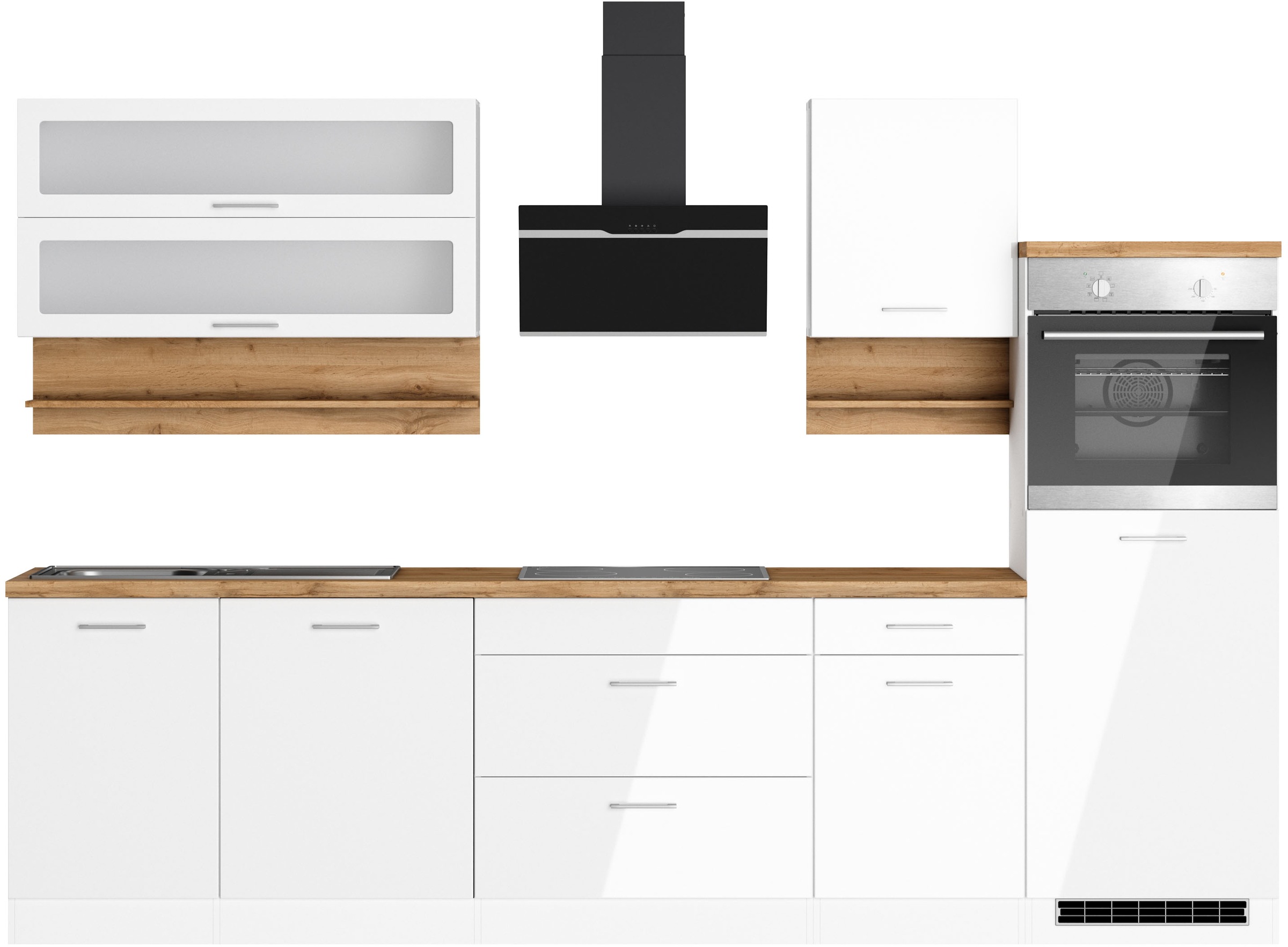 KOCHSTATION Küchenzeile »KS-Milan« 300 cm breit, robuste Metallauszüge, vie günstig online kaufen