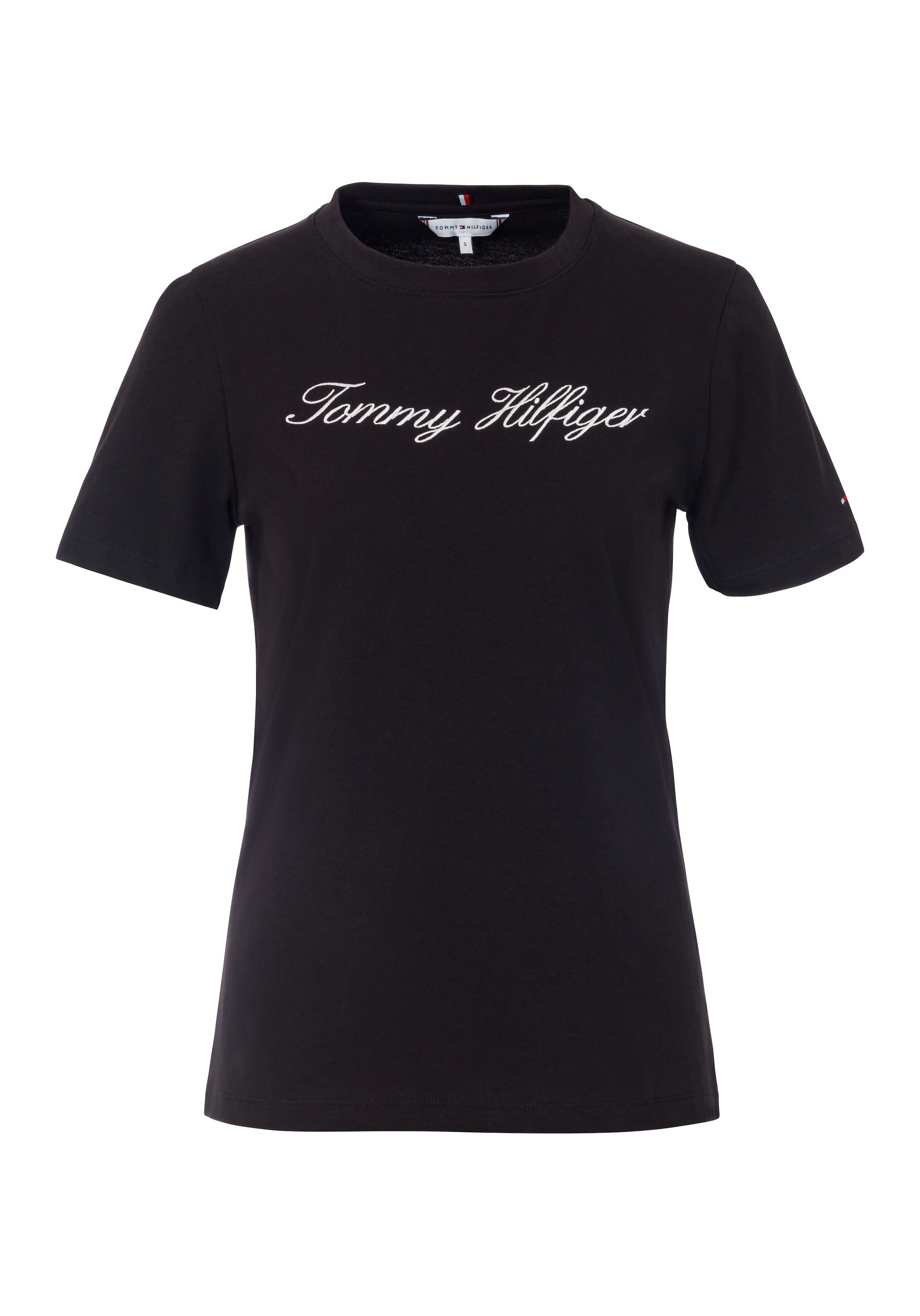 Tommy Hilfiger T-Shirt »NOS SCRIPT REGULAR C-NK SS«, Mit Rundhals und kontrastfarbenem Druck