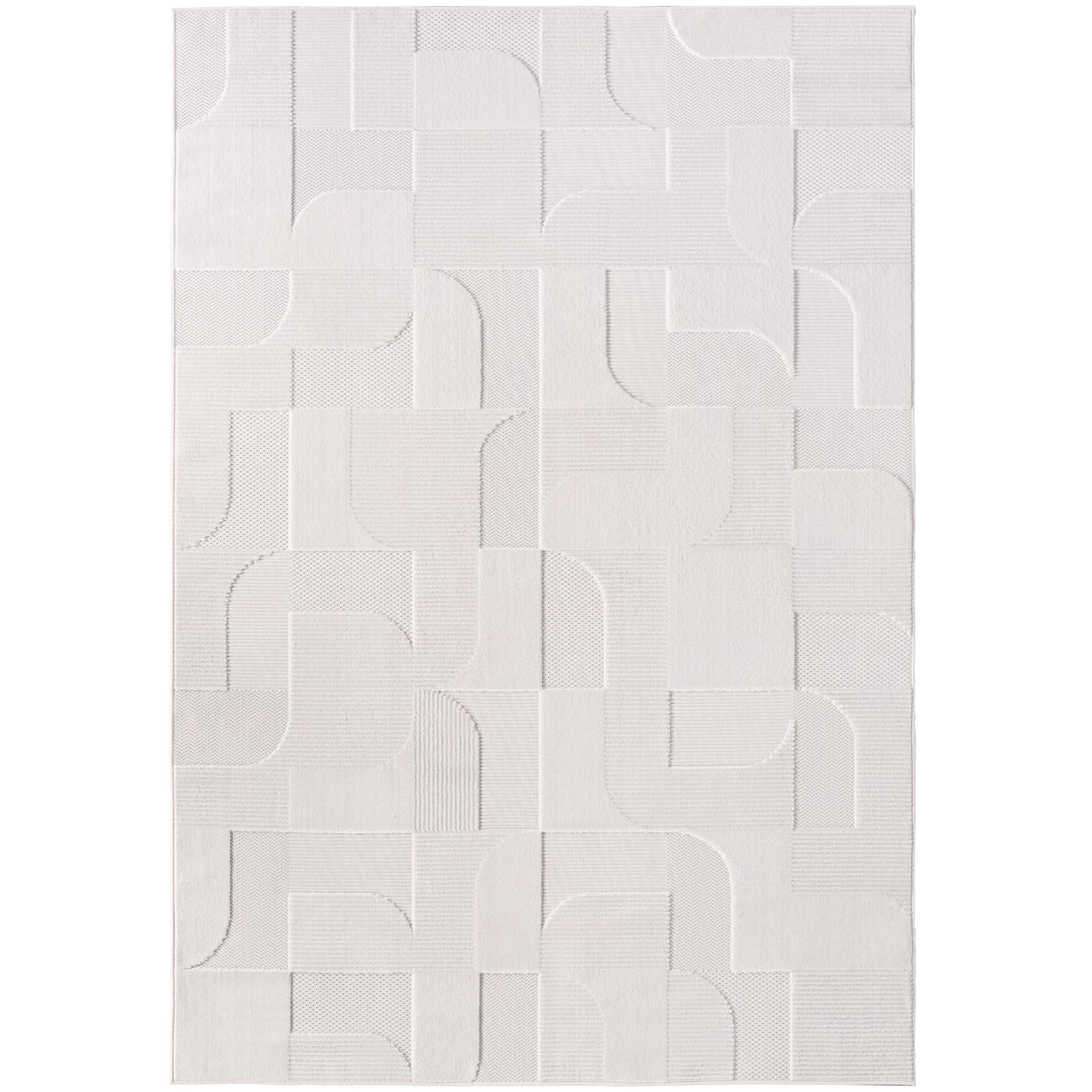 Ayyildiz Teppiche Teppich »DOHA 1651«, rechteckig, 4 mm Höhe, 3D Hoch-Tief-Effekt, leichter Kurzflor, Läufer, In- und Outdoor