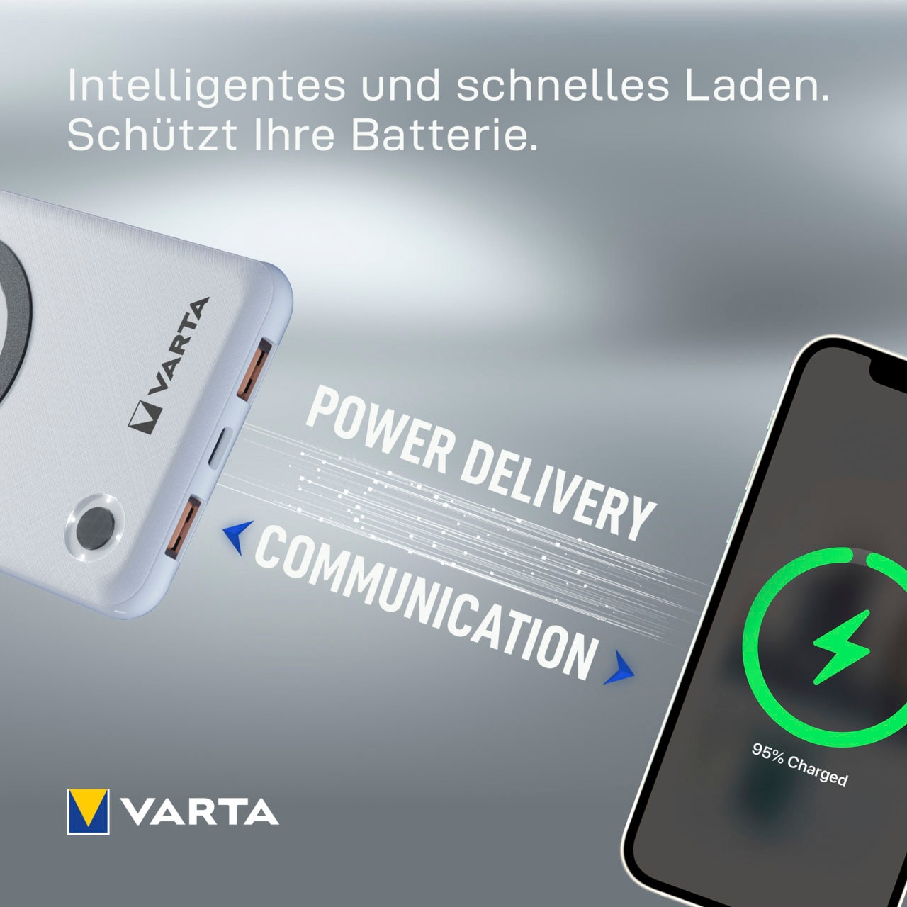 VARTA Powerbank »VARTA Wireless Power Bank 10000 mAh mit Ladekabel«