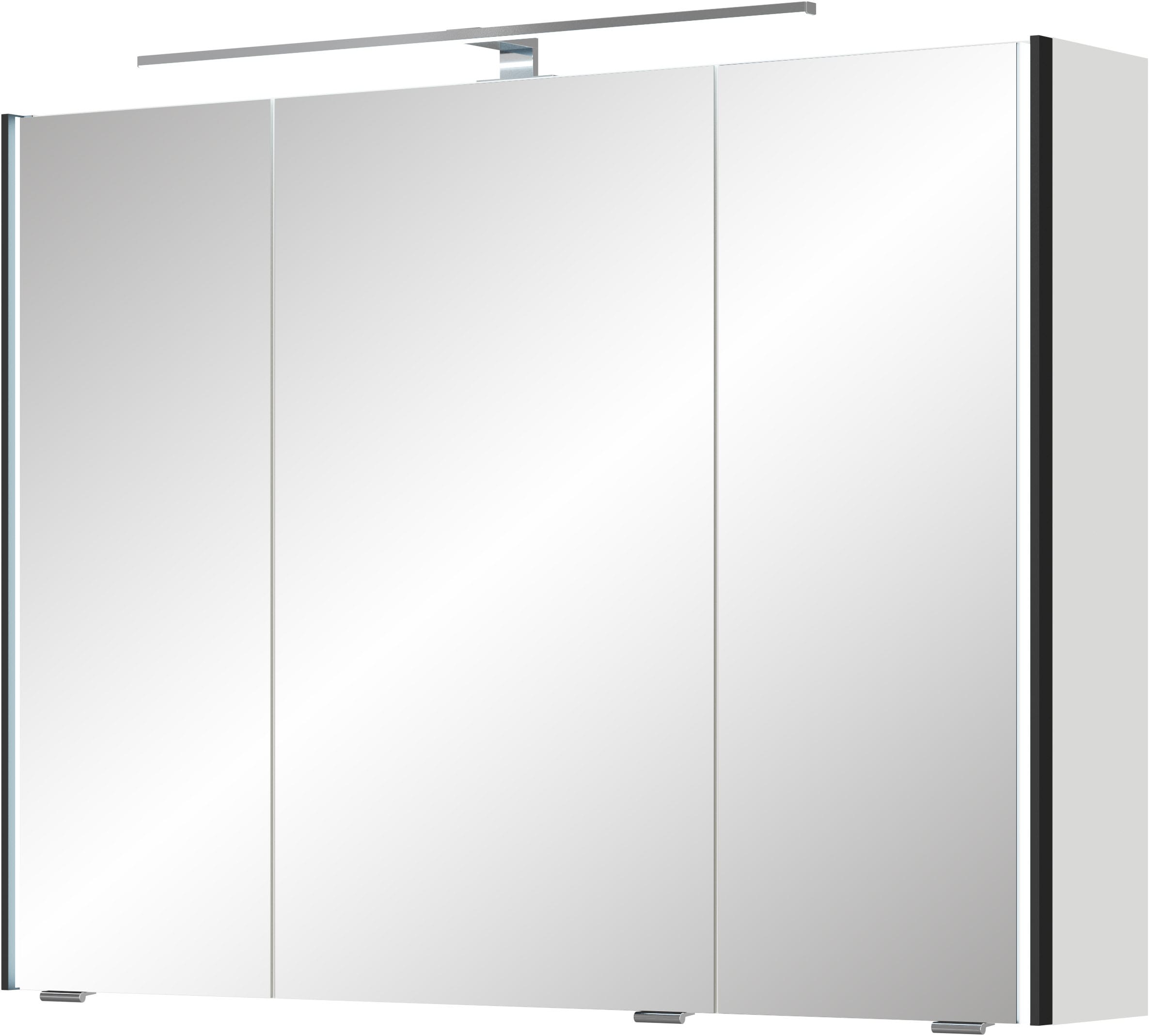Saphir Badmöbel-Set »Serie 7045 2-teilig Mineralmarmor-Waschtisch mit LED-Spiegelschrank«, (Set, 2 St.), Badezimmer-Set 93,2 cm breit, inkl. Türdämpfer, 3 Türen, 2 Schubladen