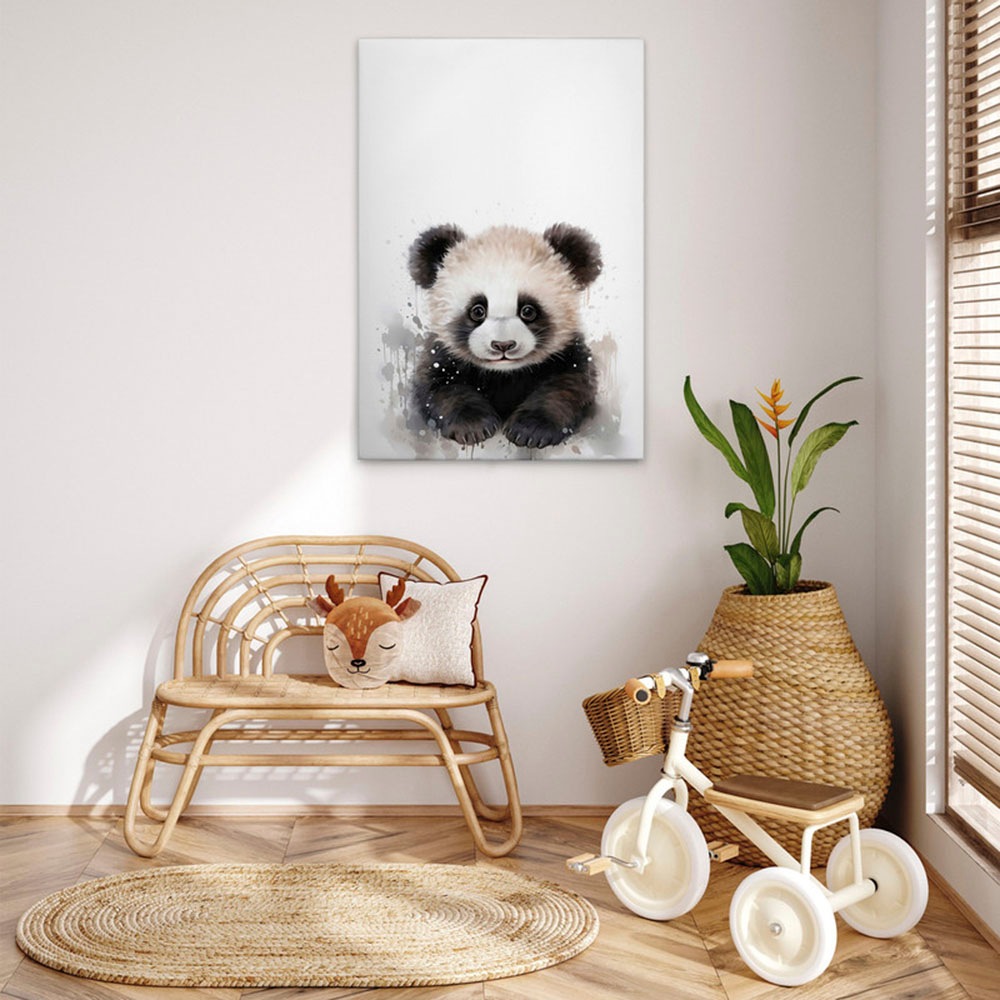 A.S. Création Leinwandbild »Baby Panda - Wandbild Schwarz Weiß Grau Keilrah günstig online kaufen