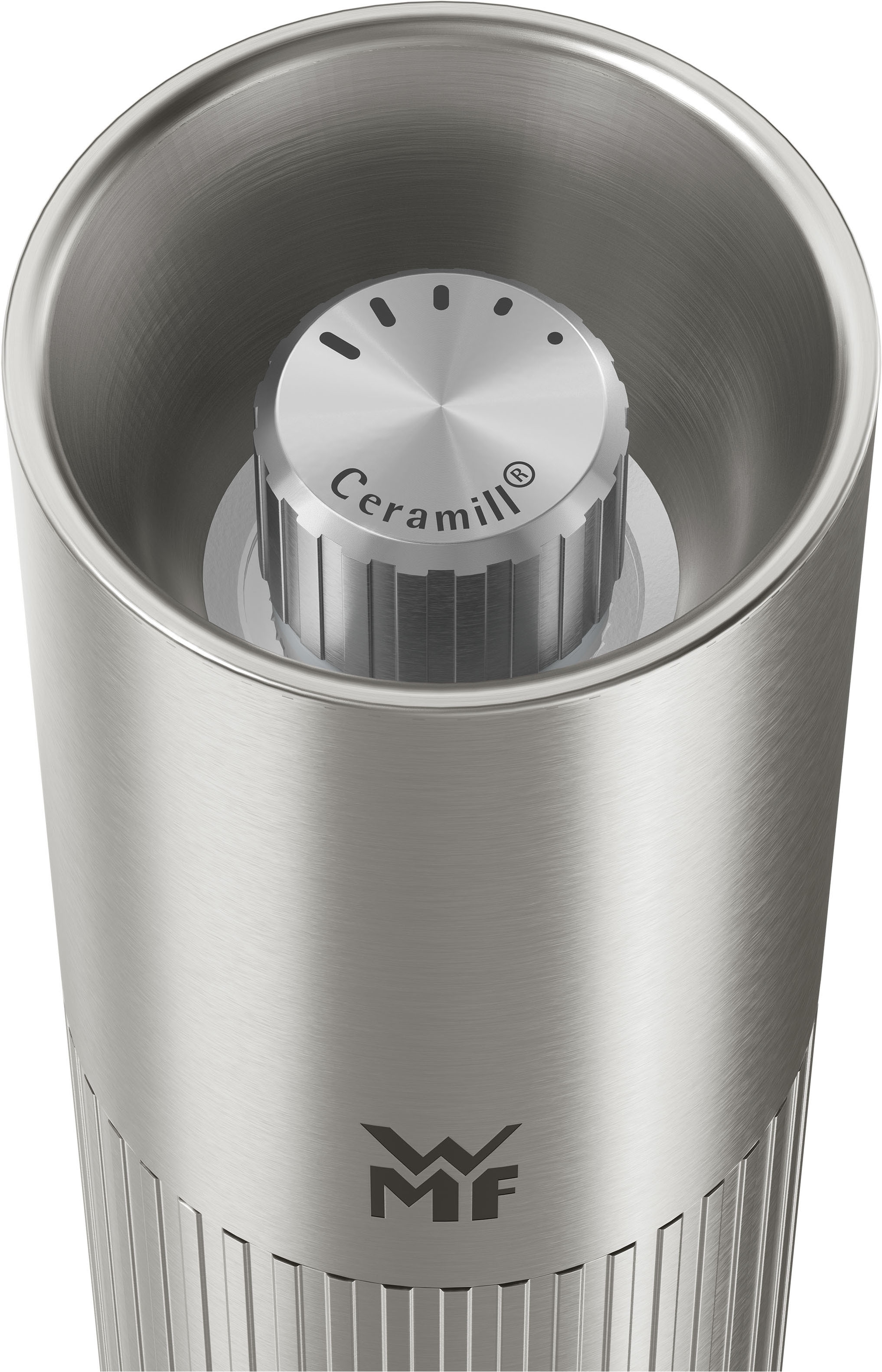 WMF Gewürzmühle »Signature«, (1 St.), Keramikmahlwerk, einstellbarer Mahlgrad, magnetischer Deckel
