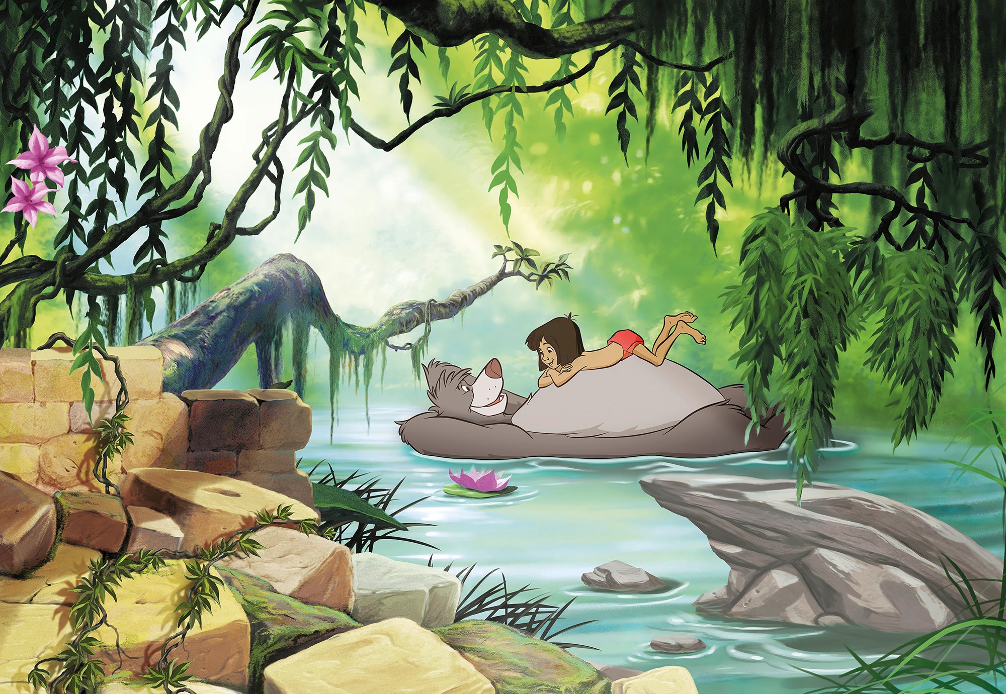 Komar Fototapete »Fototapete«, bedruckt, Fototapete - Jungle book swimming günstig online kaufen