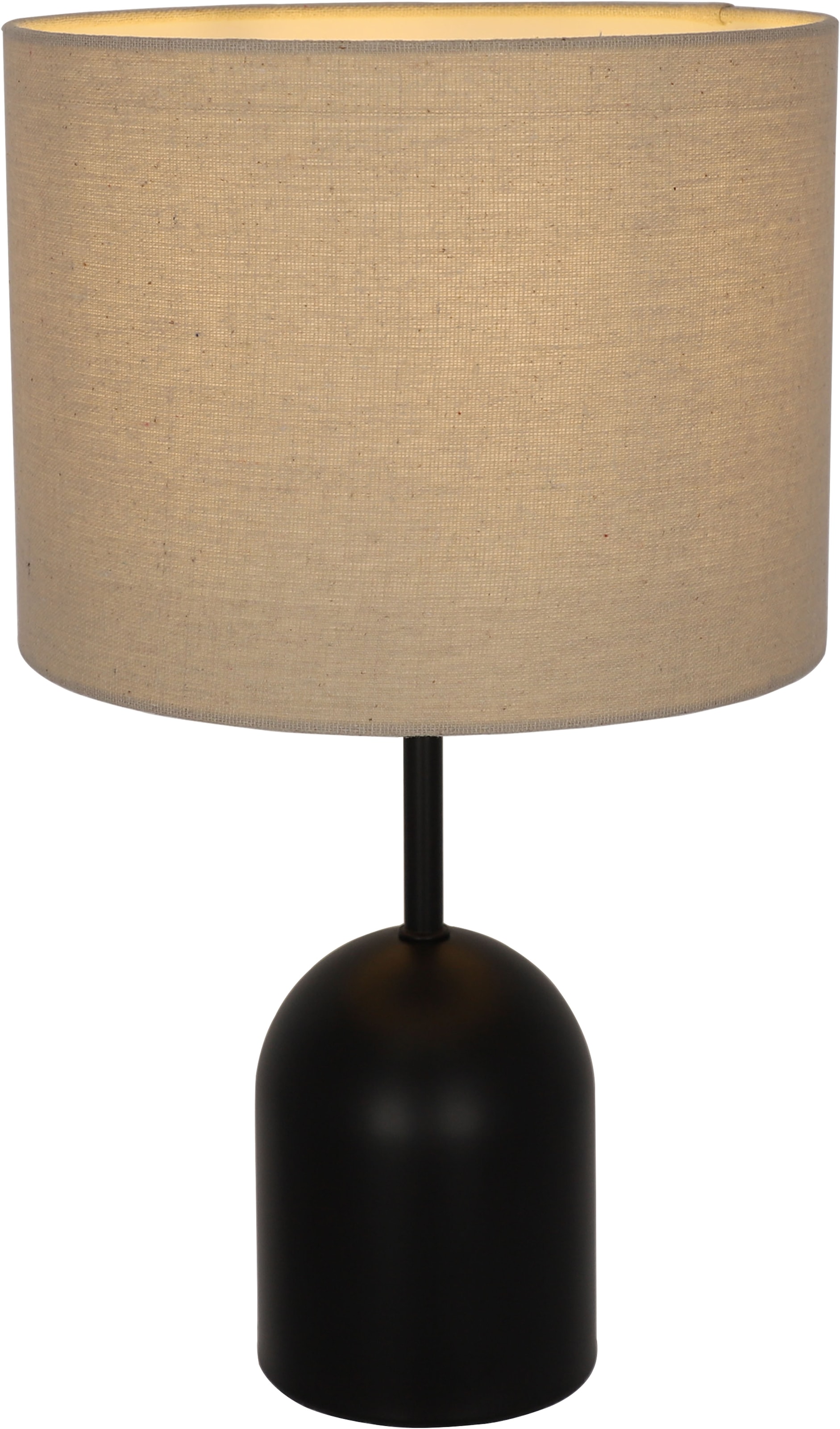 OTTO home Tischleuchte »Charleen« E27 1 Stk. LED max. 6 Watt, Metallfuß, Leinenschirm Ø 23 cm