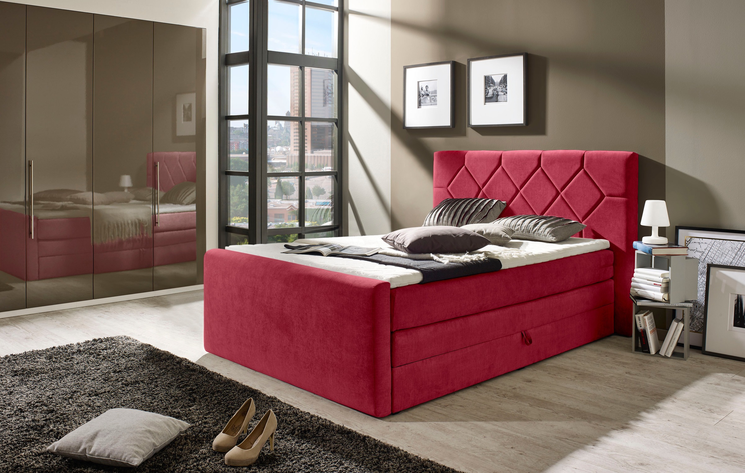 PLACES OF STYLE Boxspringbett "Atlanta" inklusive Topper und Bettkasten günstig online kaufen