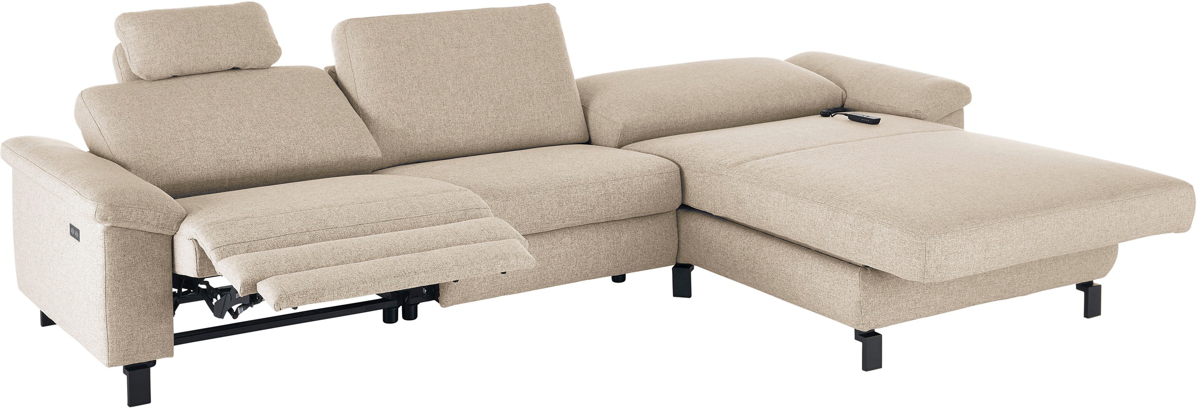 3C Candy Ecksofa »Mainau L-Form«, Relaxfunktion im 1,5-Sitzer, motorische Schlaffunktion in Longchair