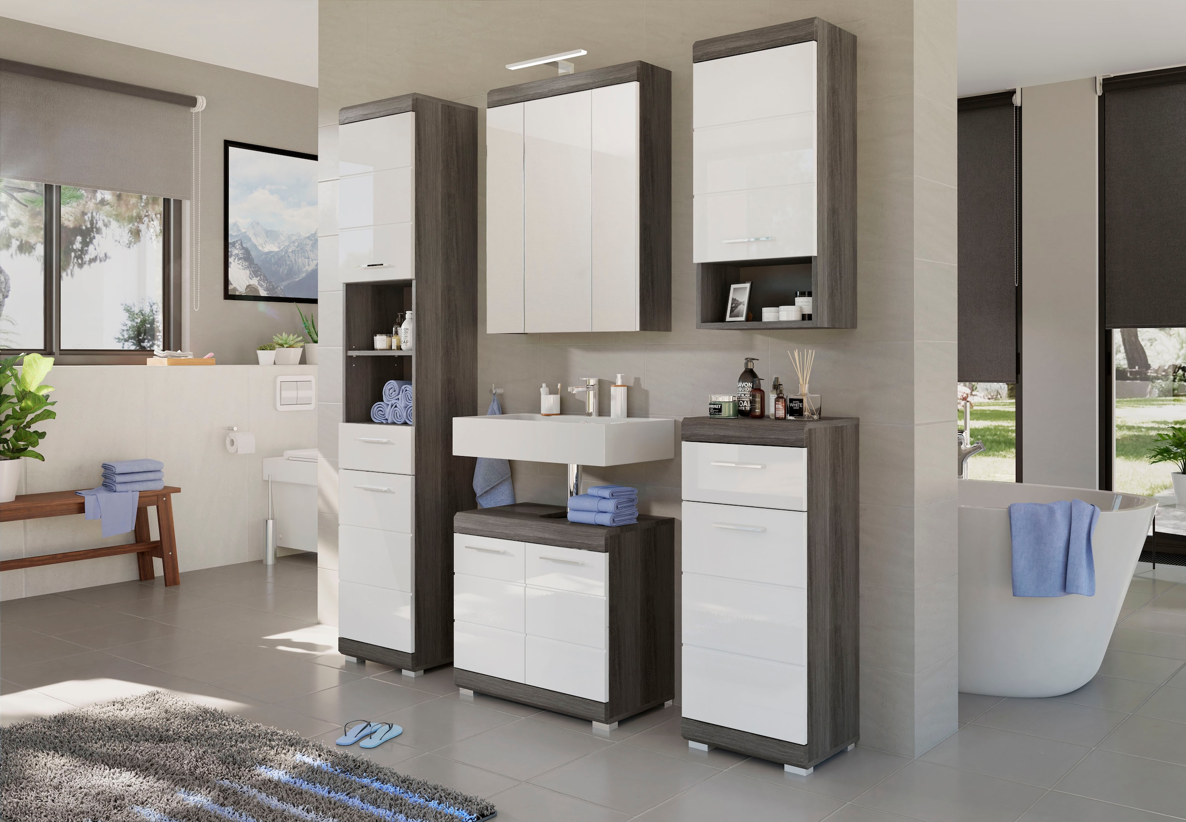 INOSIGN Unterschrank »Siena, Breite 37cm, 1 Tür, 1 Schubkasten, 2 Fächer, MDF-Front«, (1 St.), in verschiedenen Farben erhältlich, Badmöbel, Badschrank, Kommode, Bad