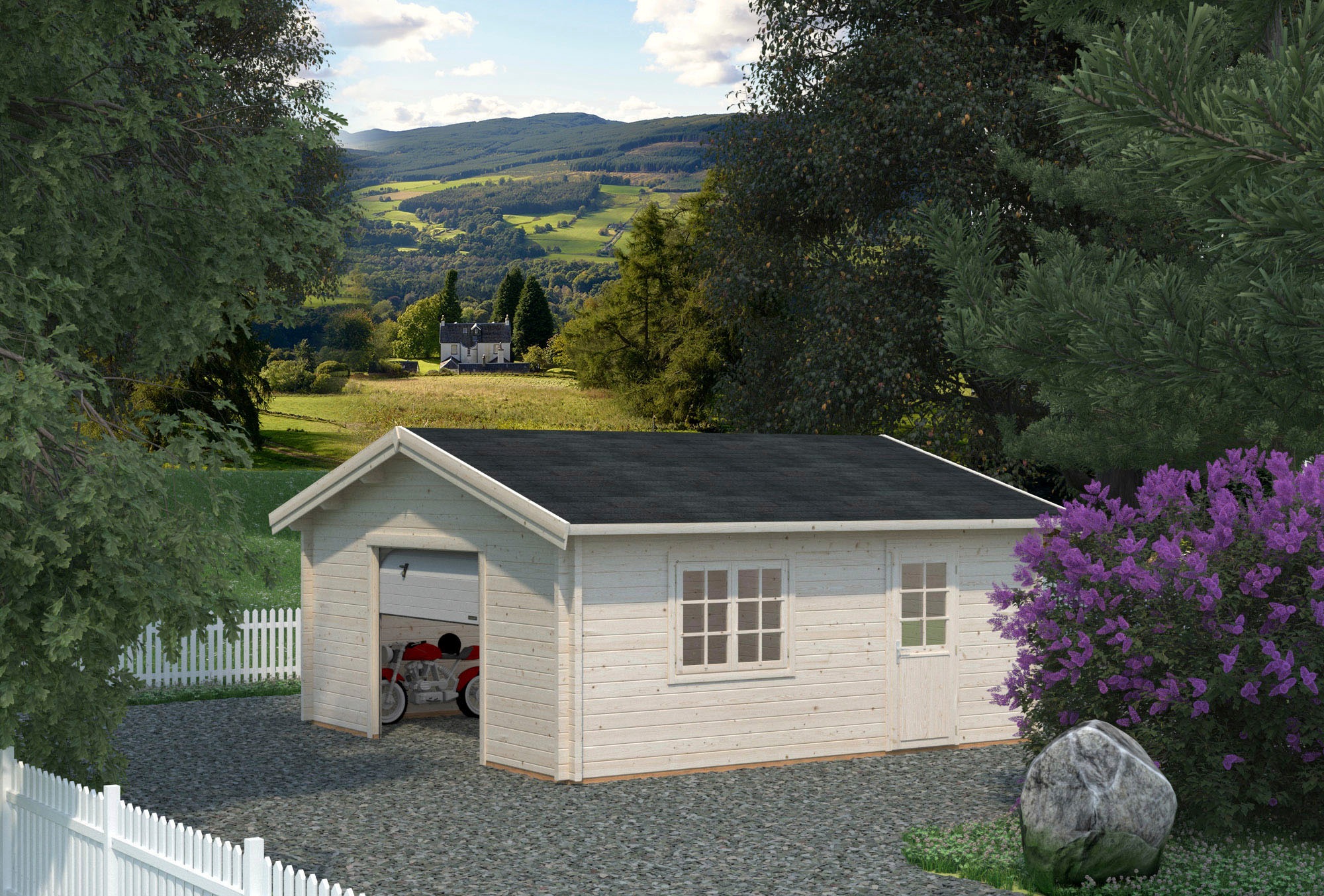 Palmako Garage »Roger«, BxTxH: 622x596x312 cm, mit Sektionaltor, naturbelassen